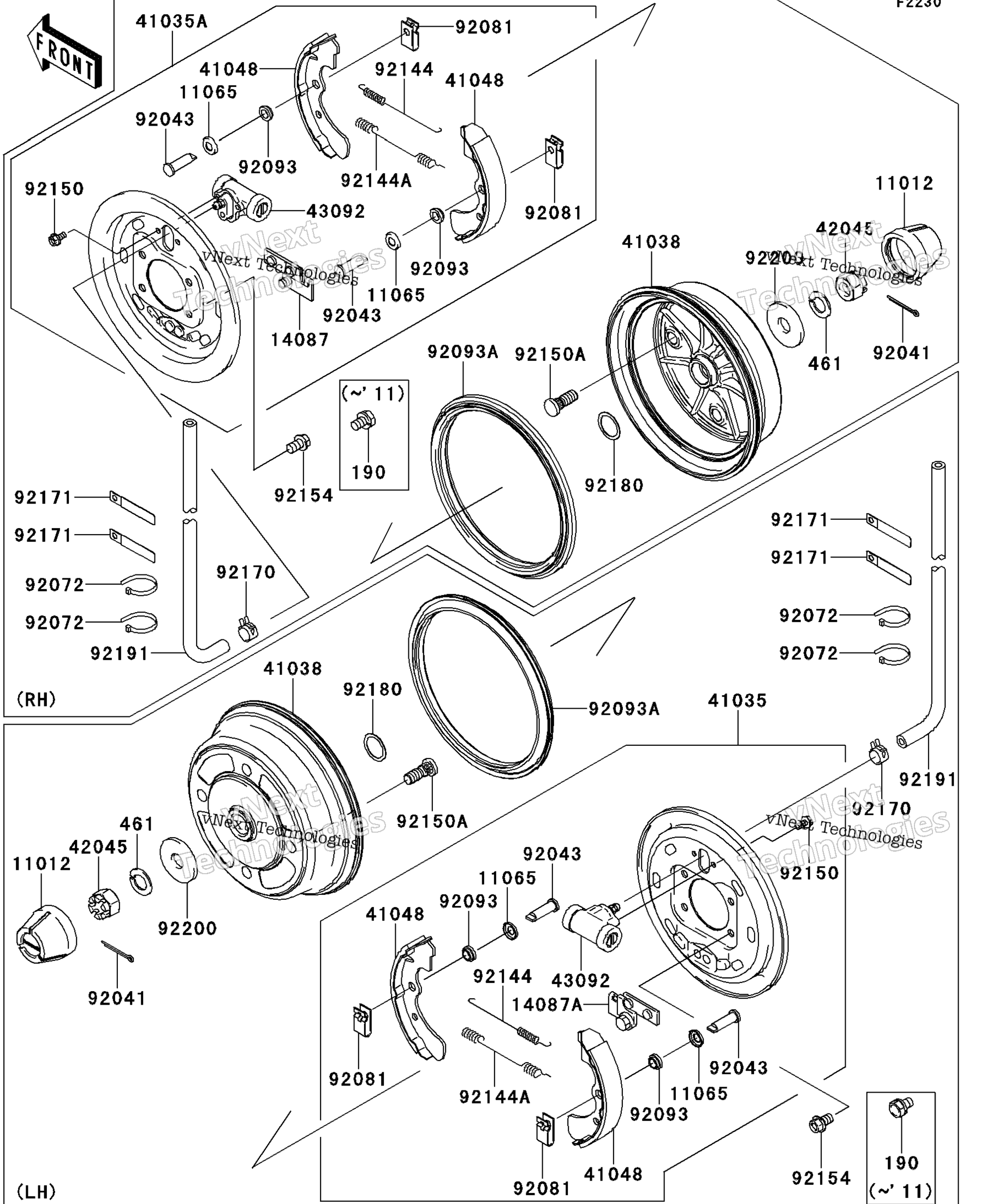 Передняя часть Hubs/Brakes