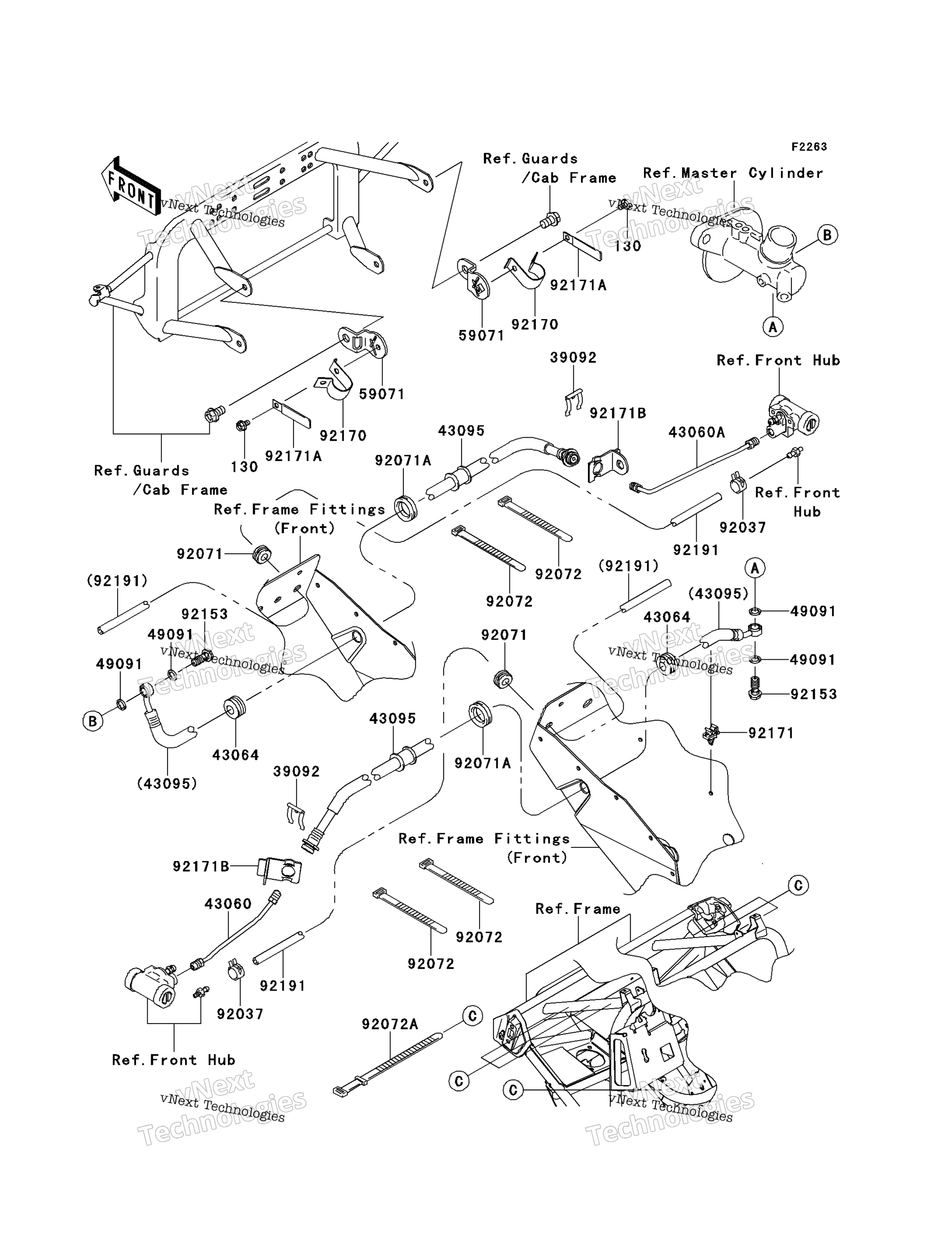 Передняя часть Brake Piping
