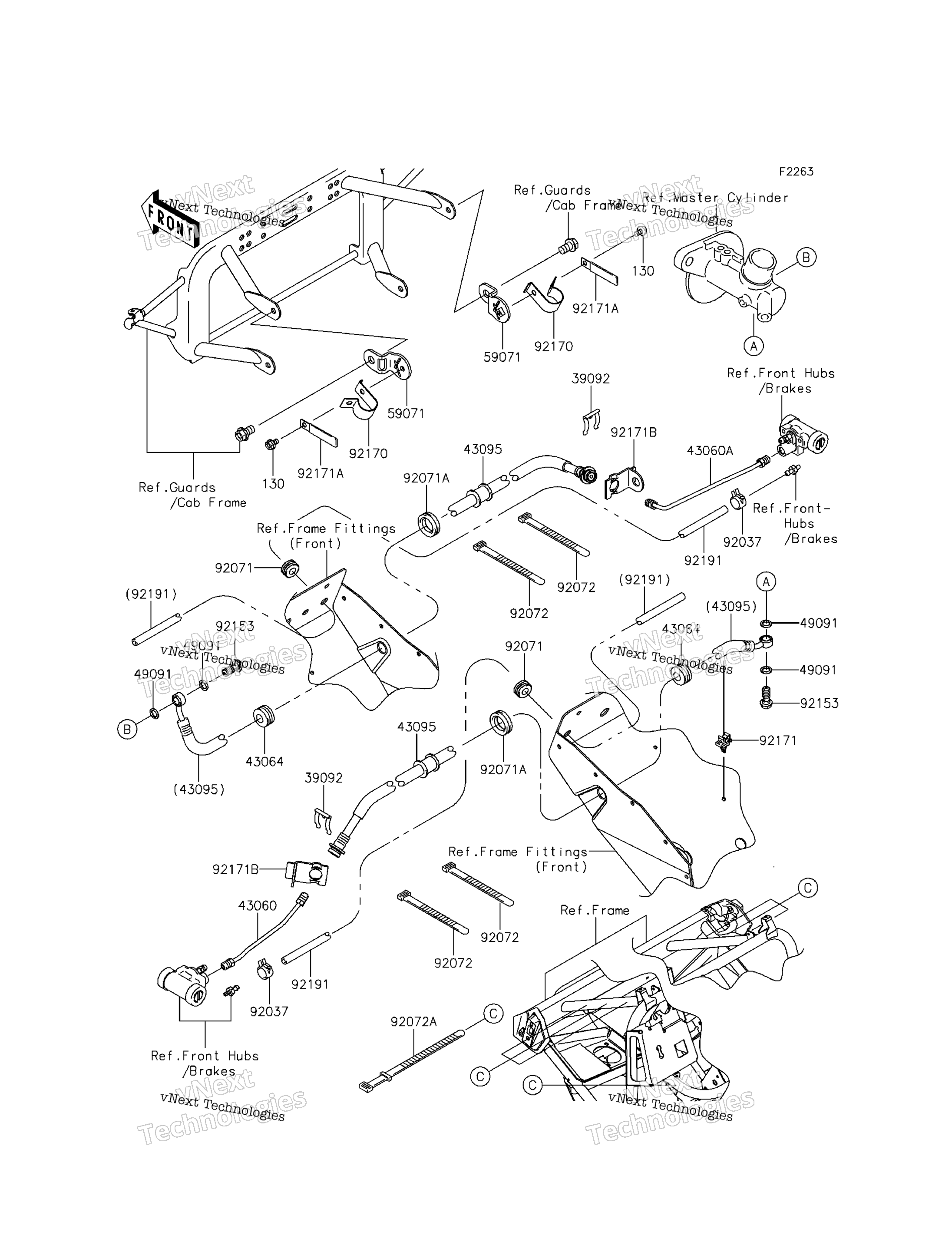 Передняя часть Brake Piping