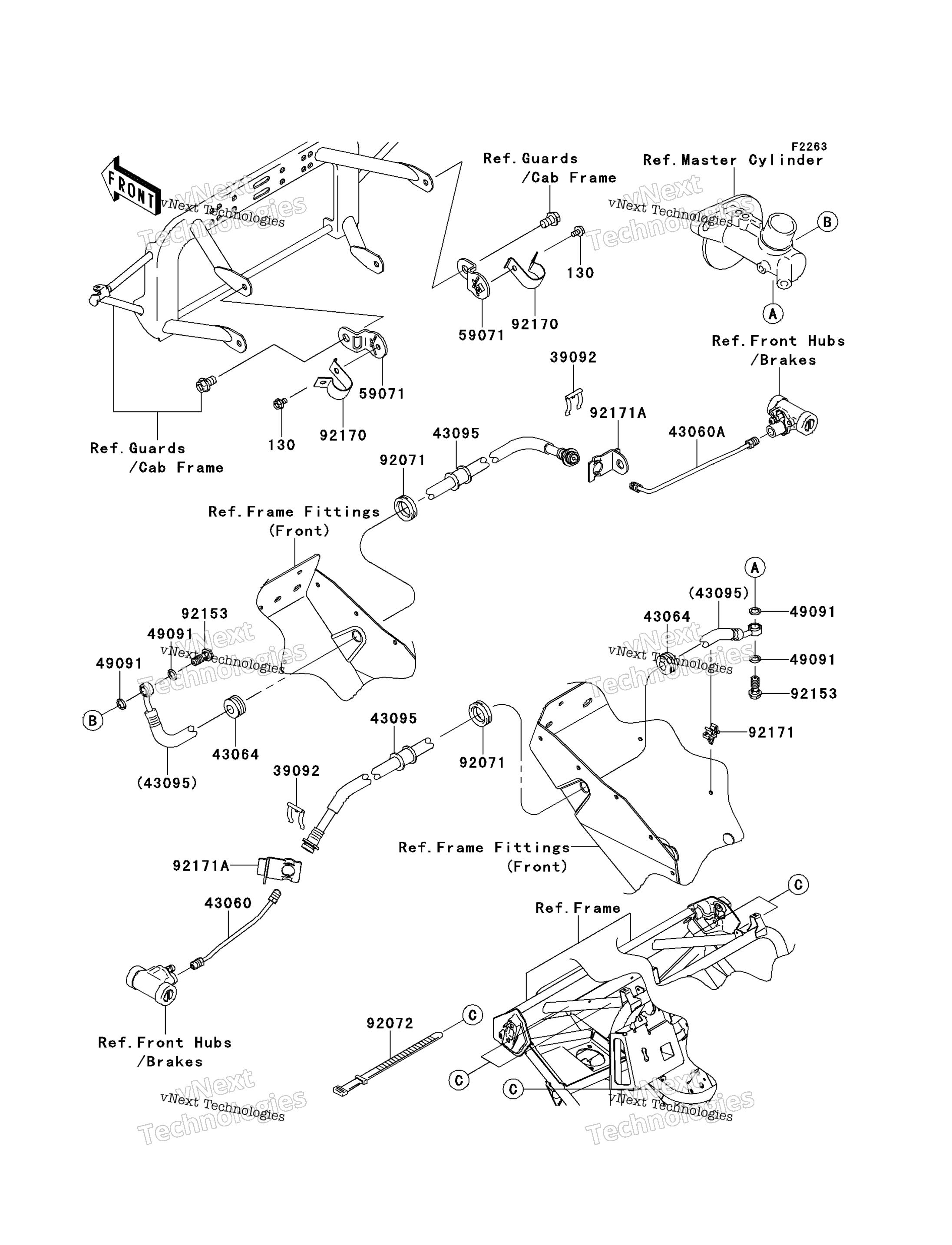 Передняя часть Brake Piping