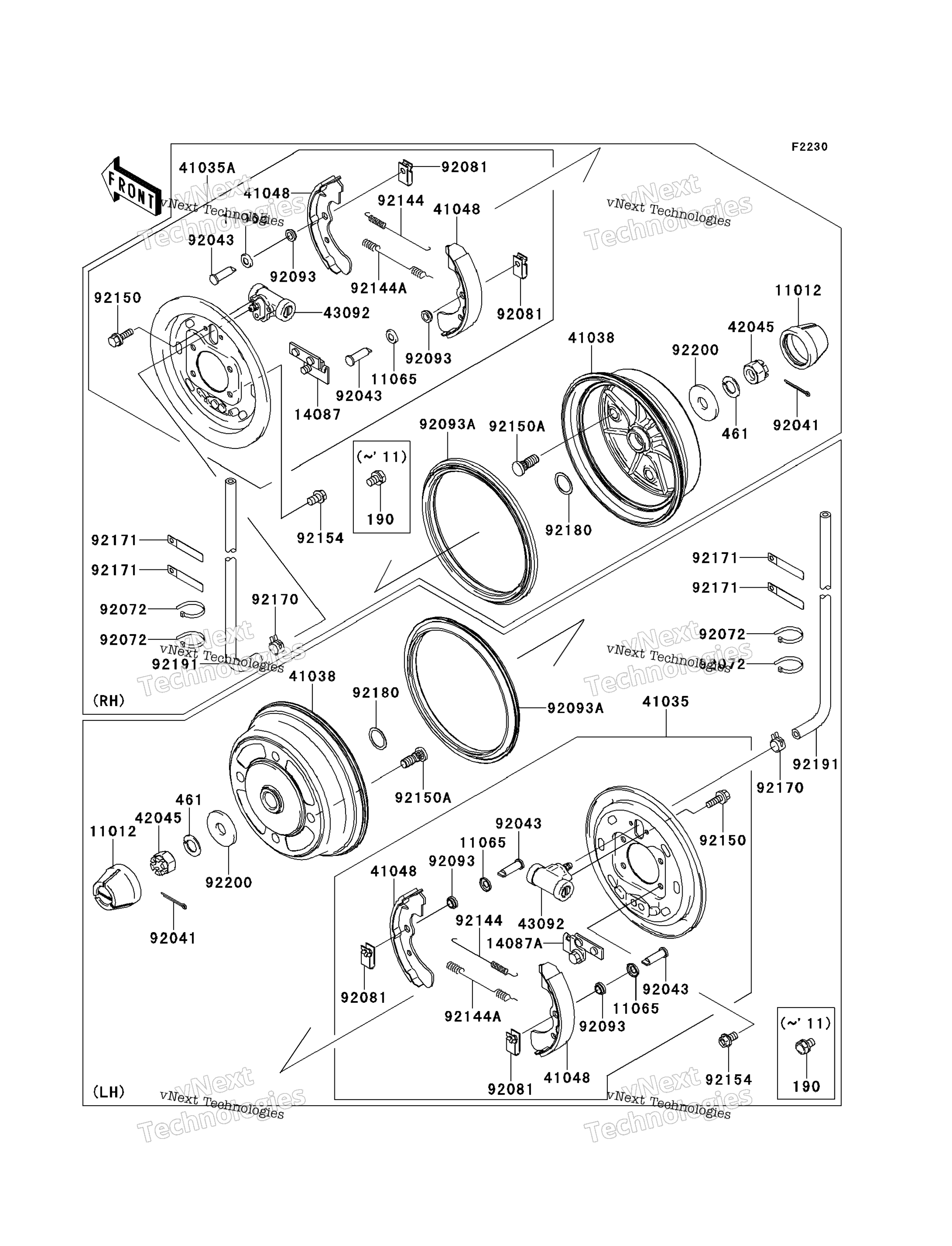 Передняя часть Hubs/Brakes