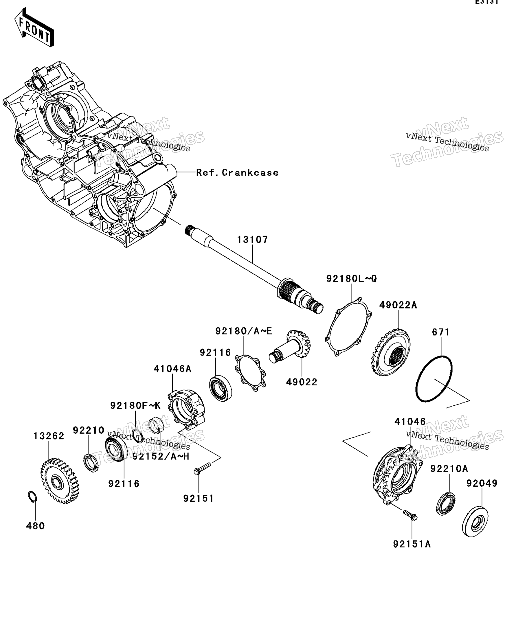 Передняя часть Bevel Gear