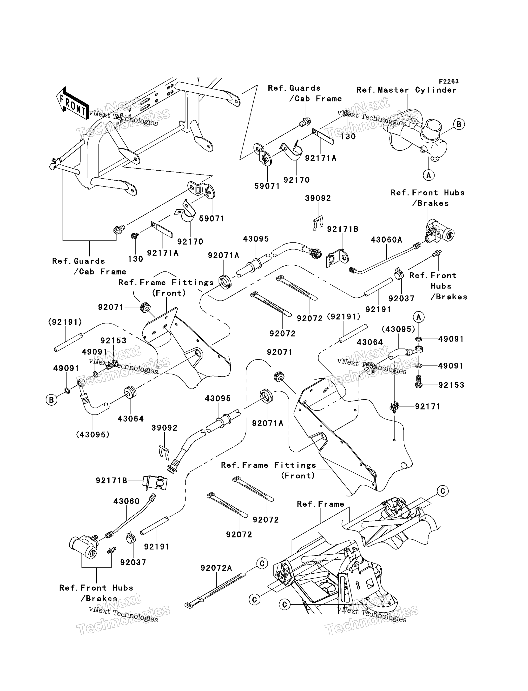 Передняя часть Brake Piping