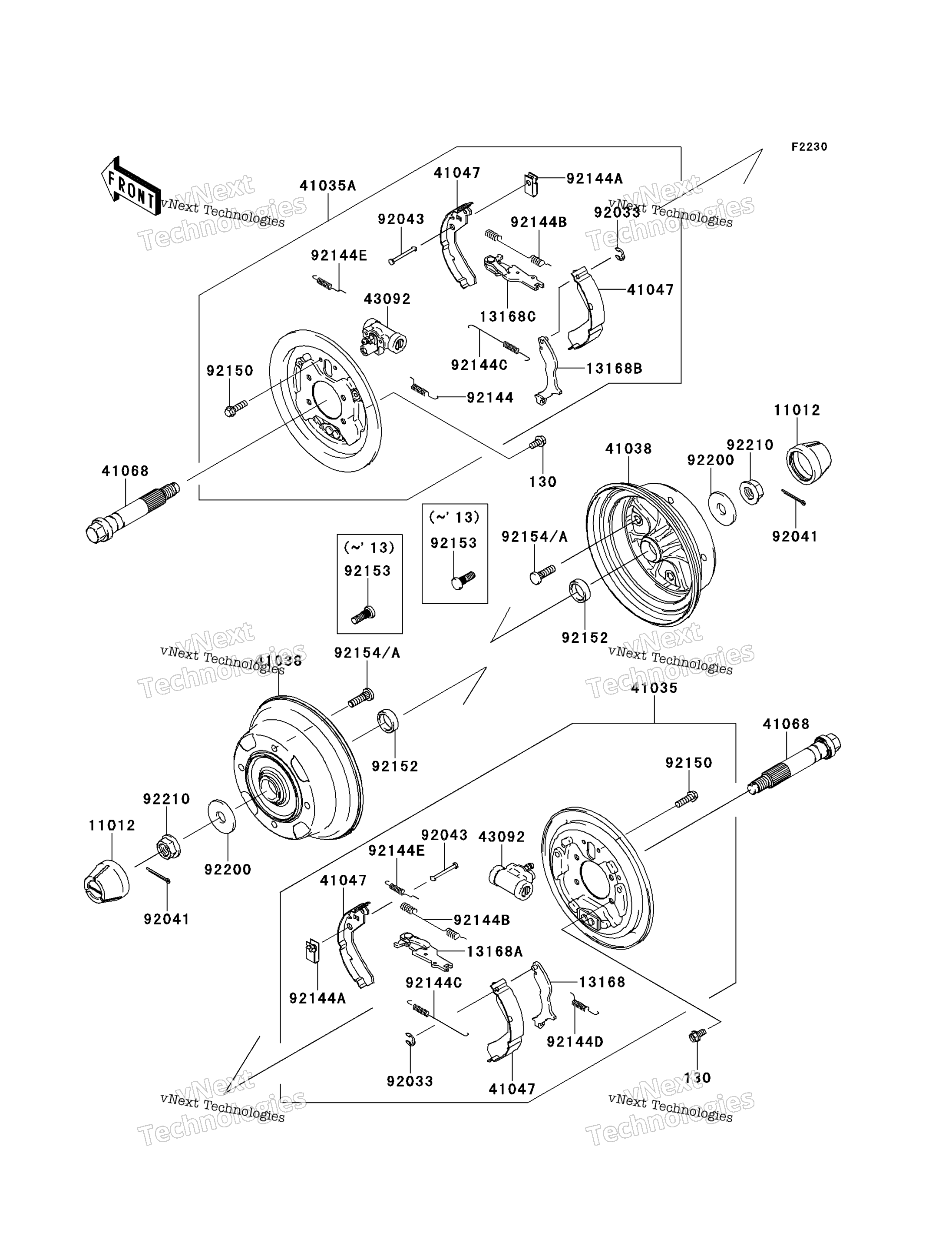 Передняя часть Hubs/Brakes