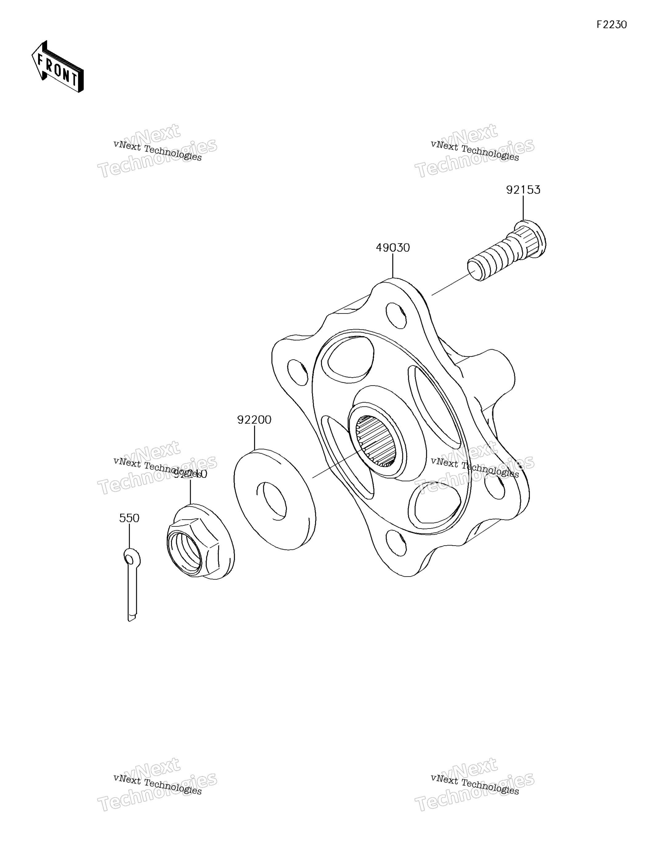 Передняя часть Hubs/Brakes