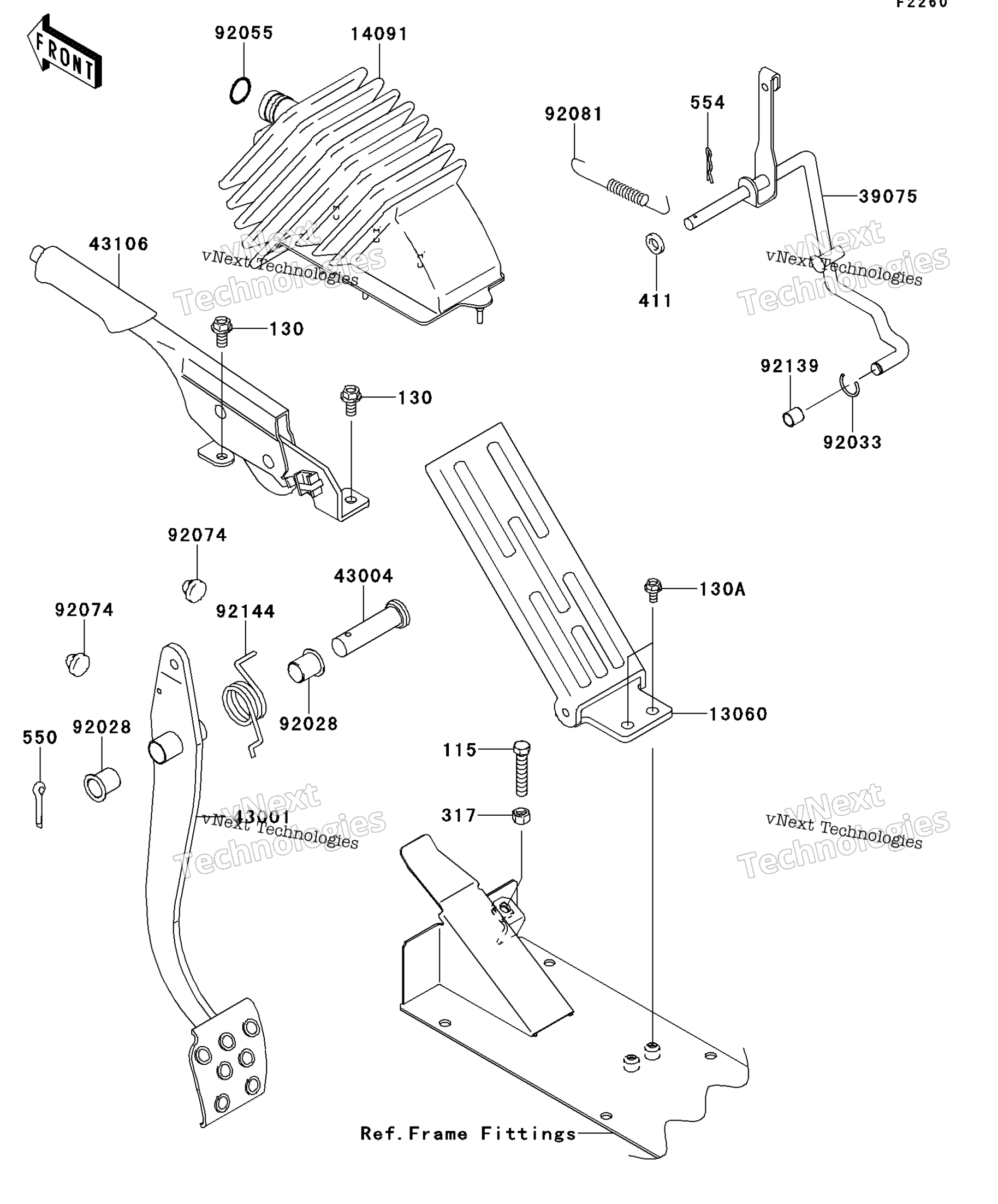 Тормоз Pedal/Throttle Lever