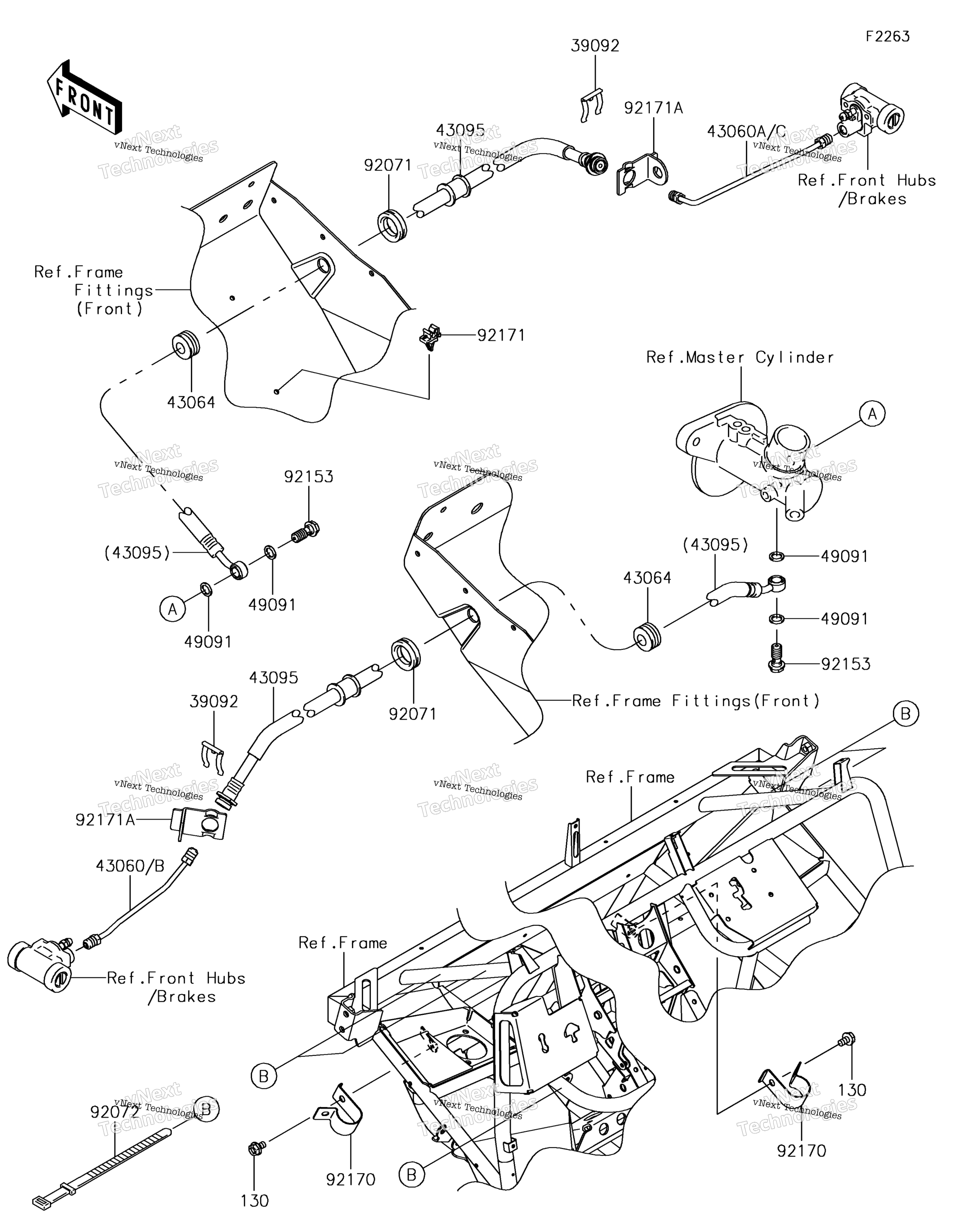 Передняя часть Brake Piping