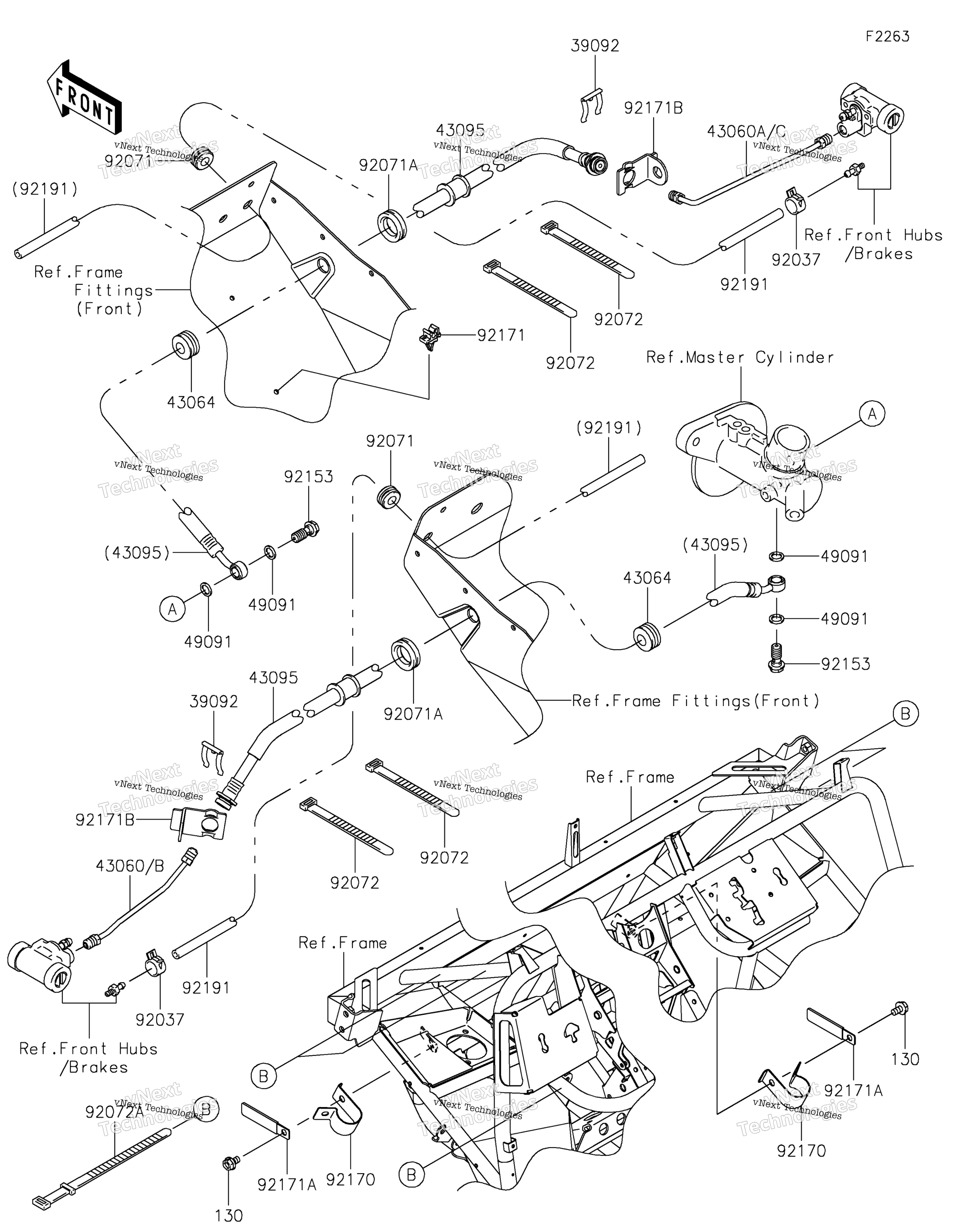 Передняя часть Brake Piping