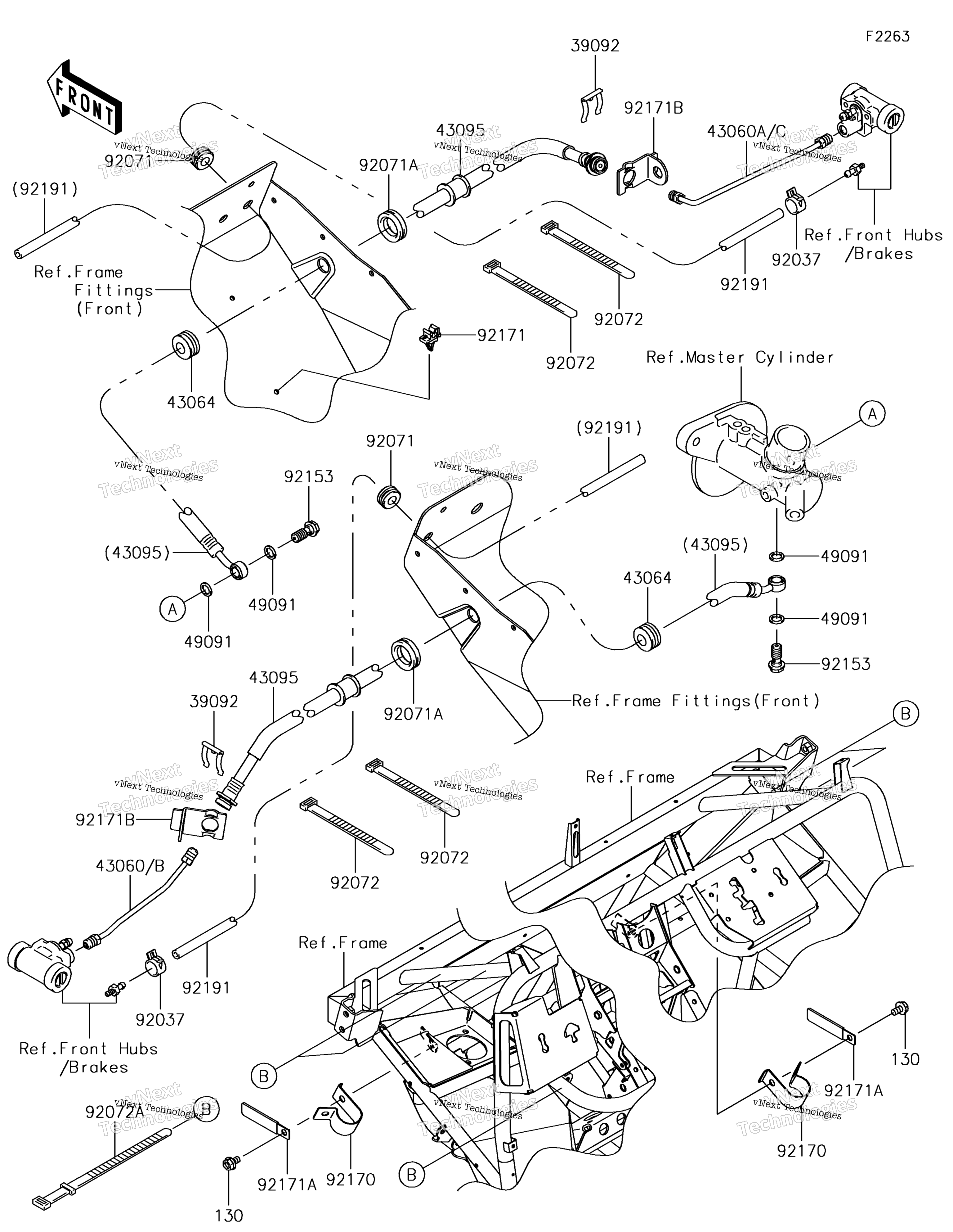 Передняя часть Brake Piping