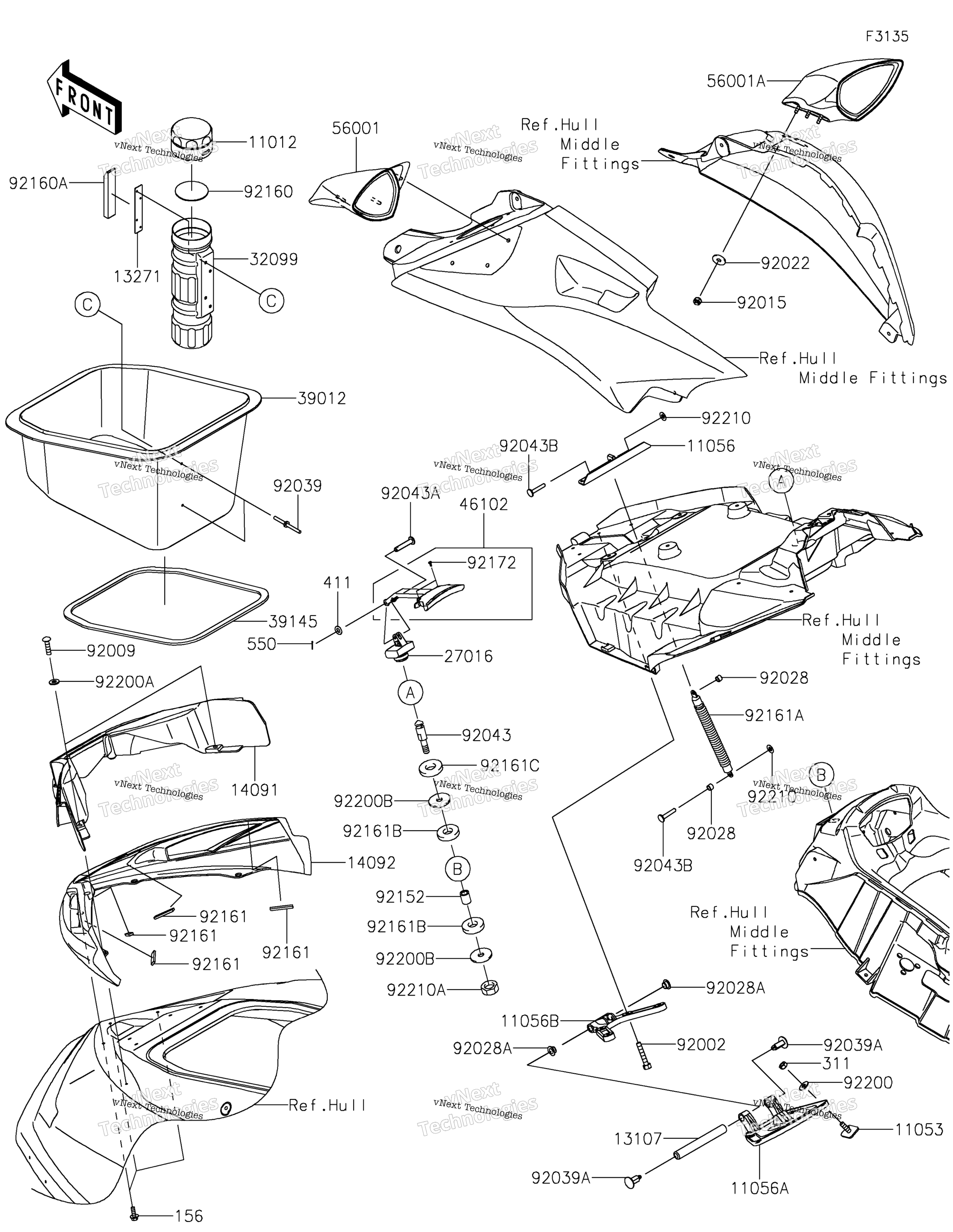 Hull передний Fittings