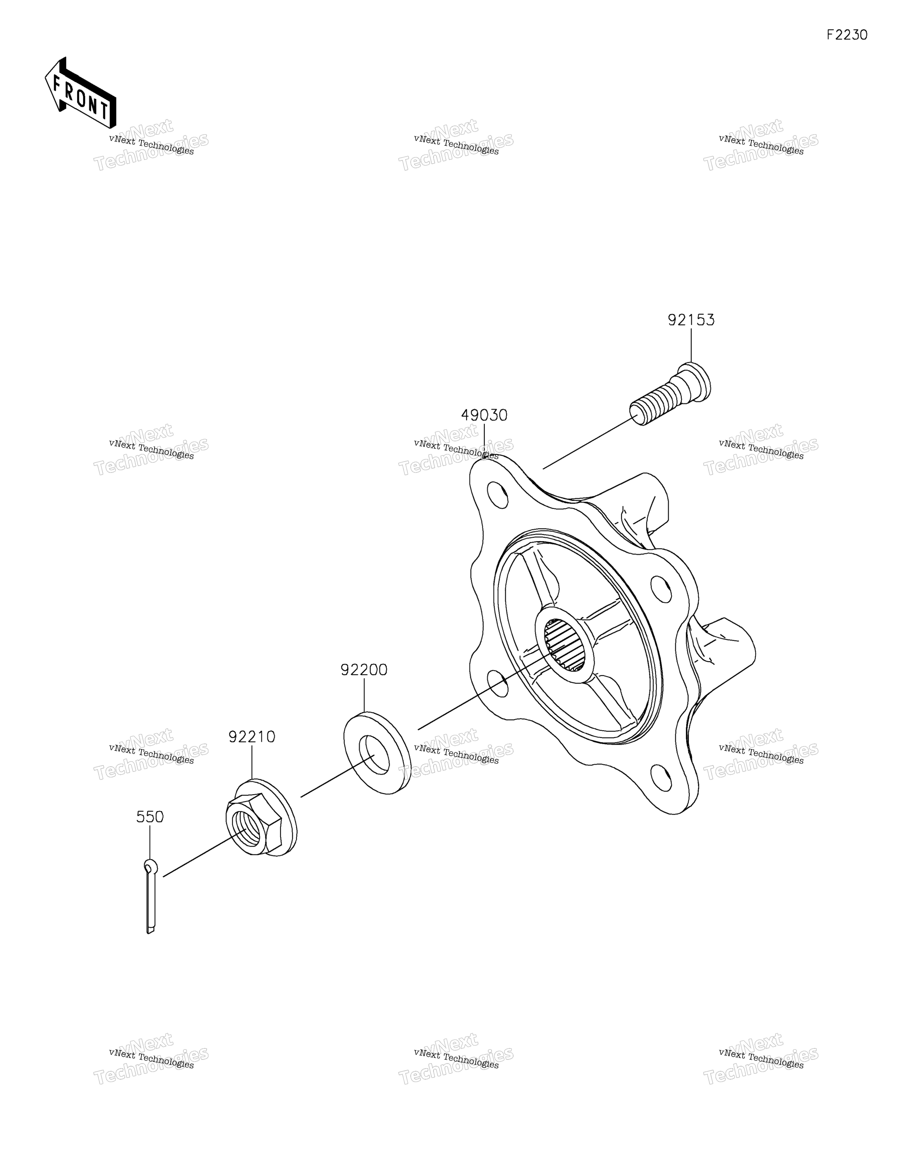 Передняя часть Hubs/Brakes