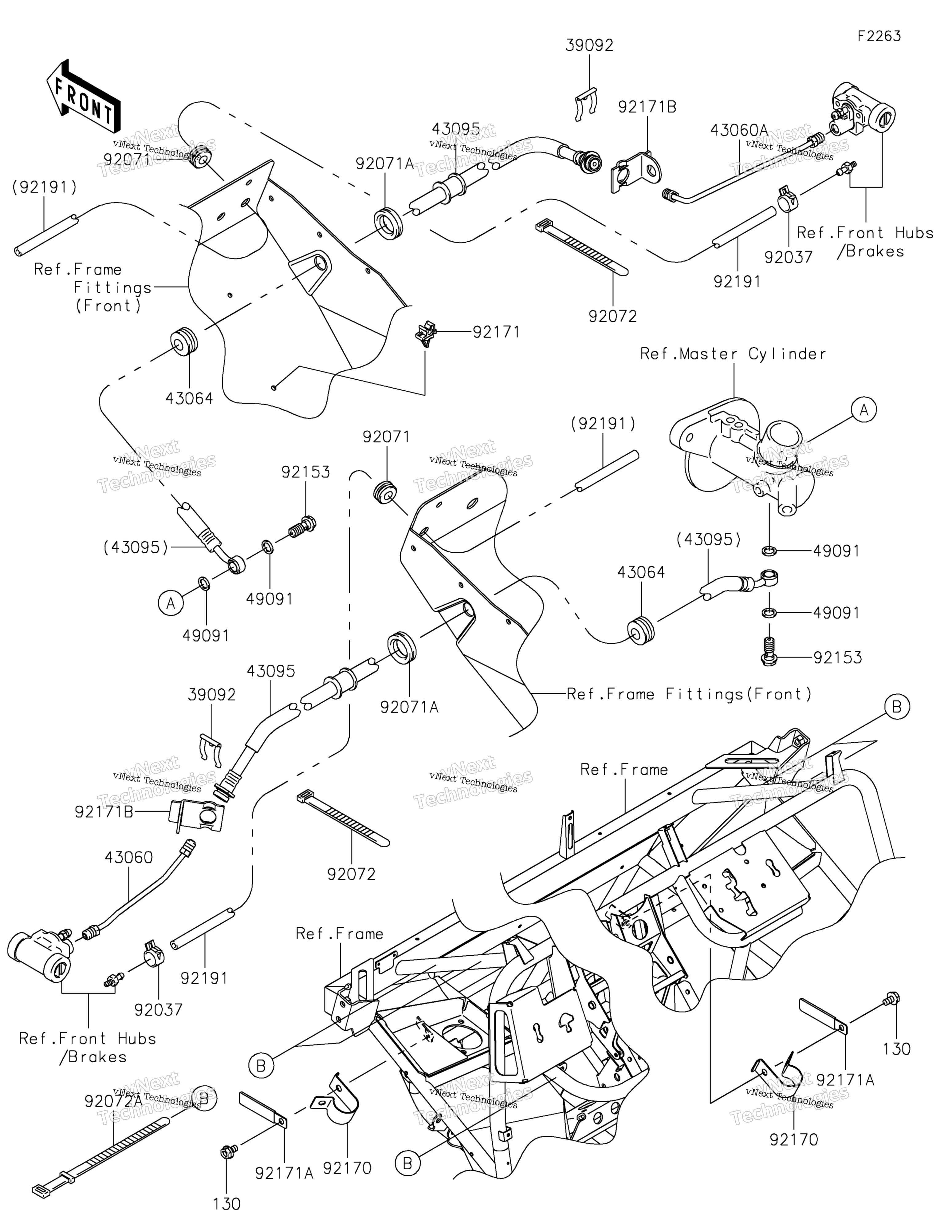 Передняя часть Brake Piping