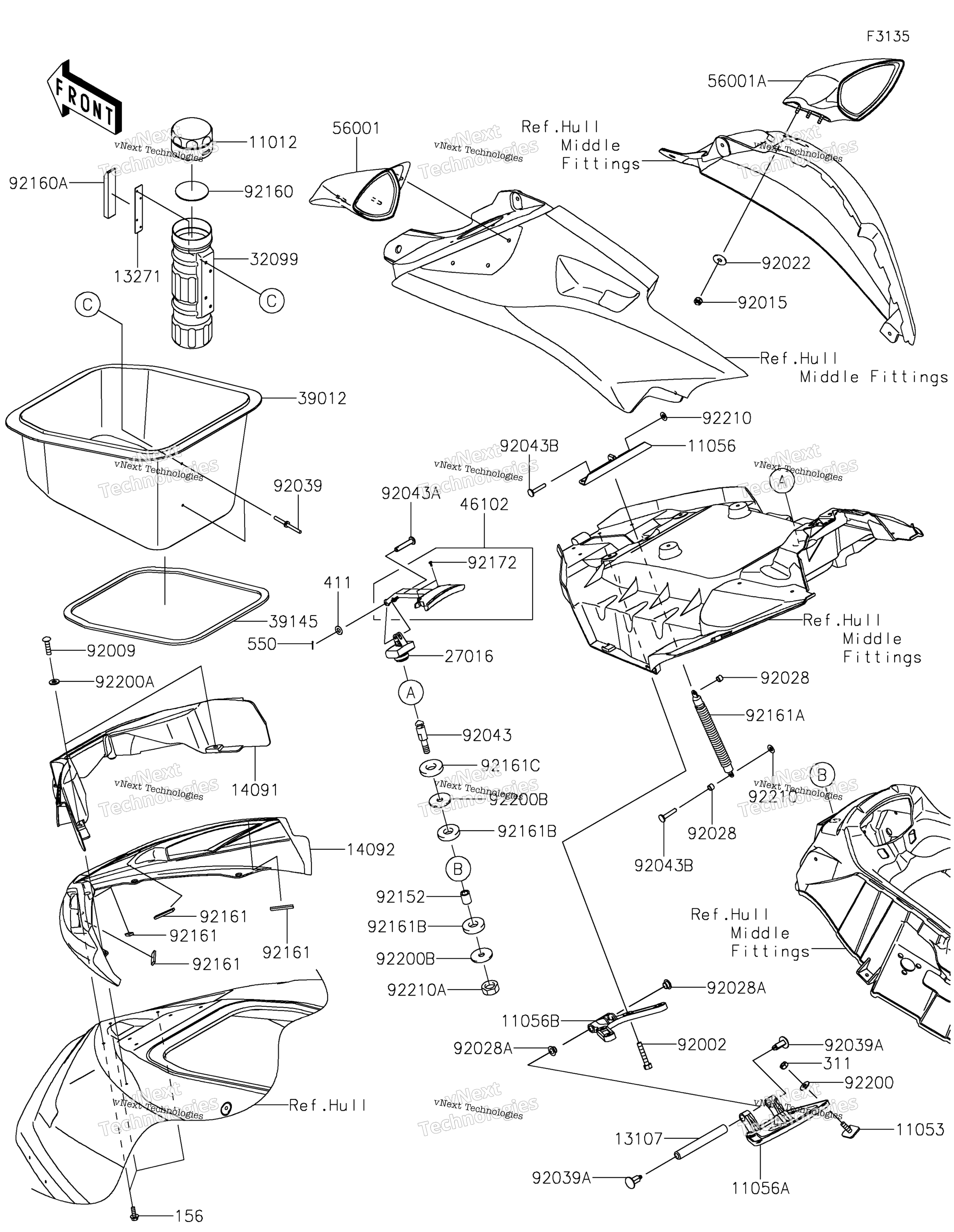Hull передний Fittings