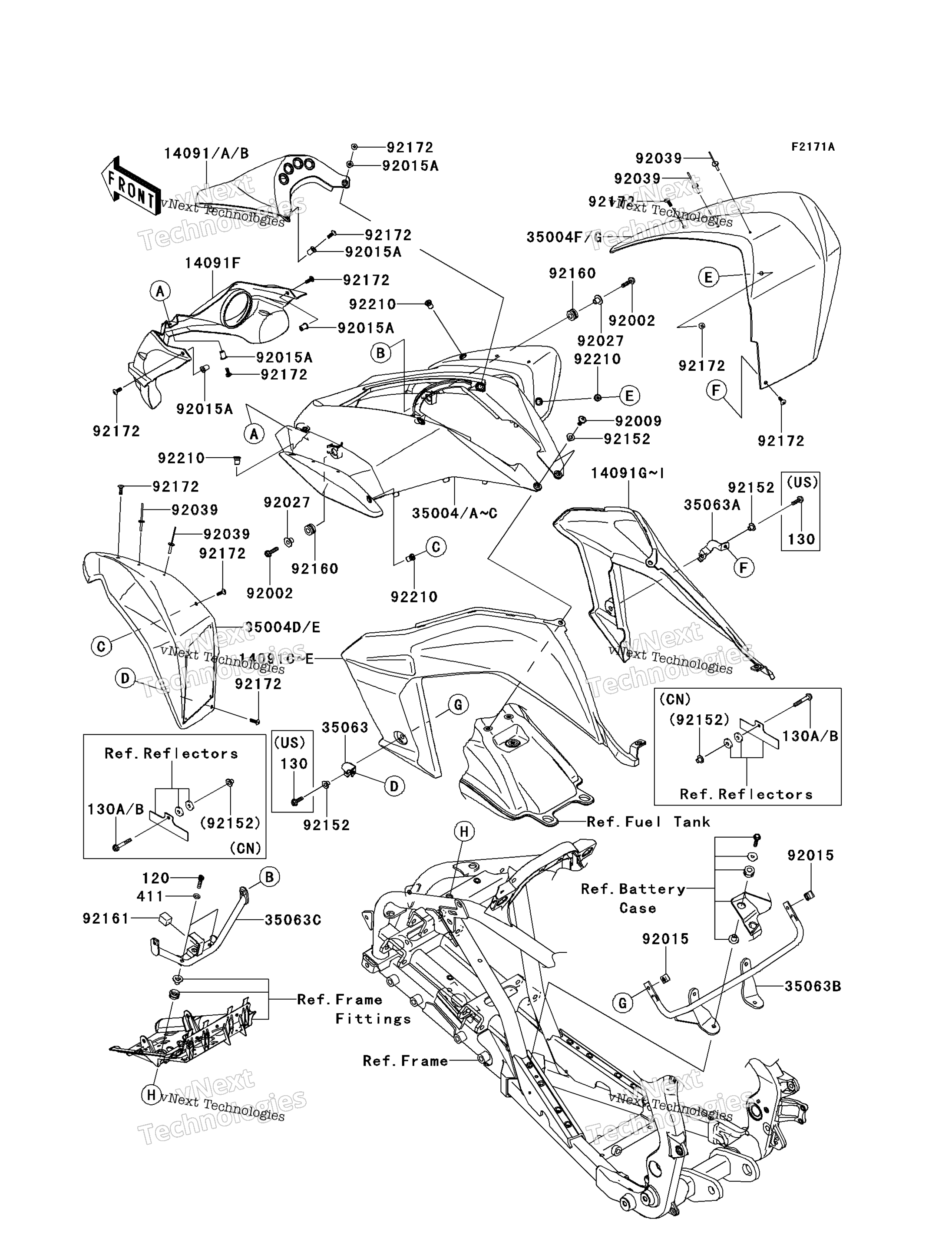 Передняя часть Fender(S)(B9f-Baf)