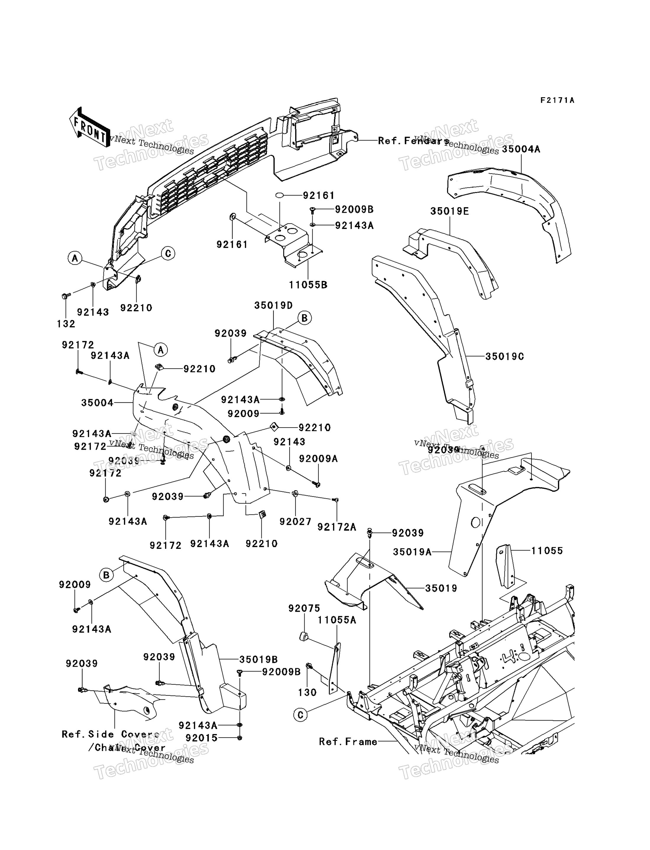 Передняя часть Fender(S)(Pcf/Pdf)