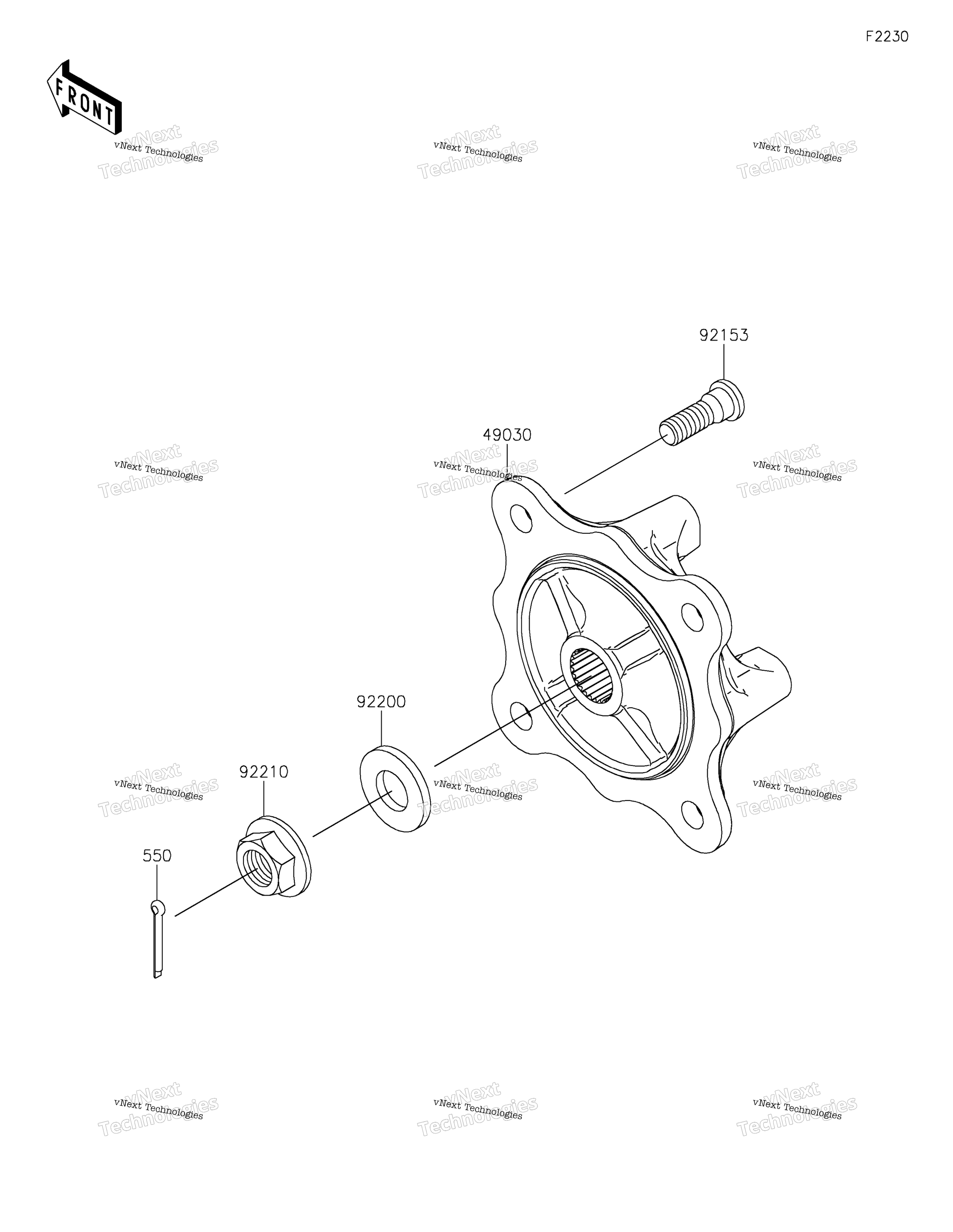 Передняя часть Hubs/Brakes