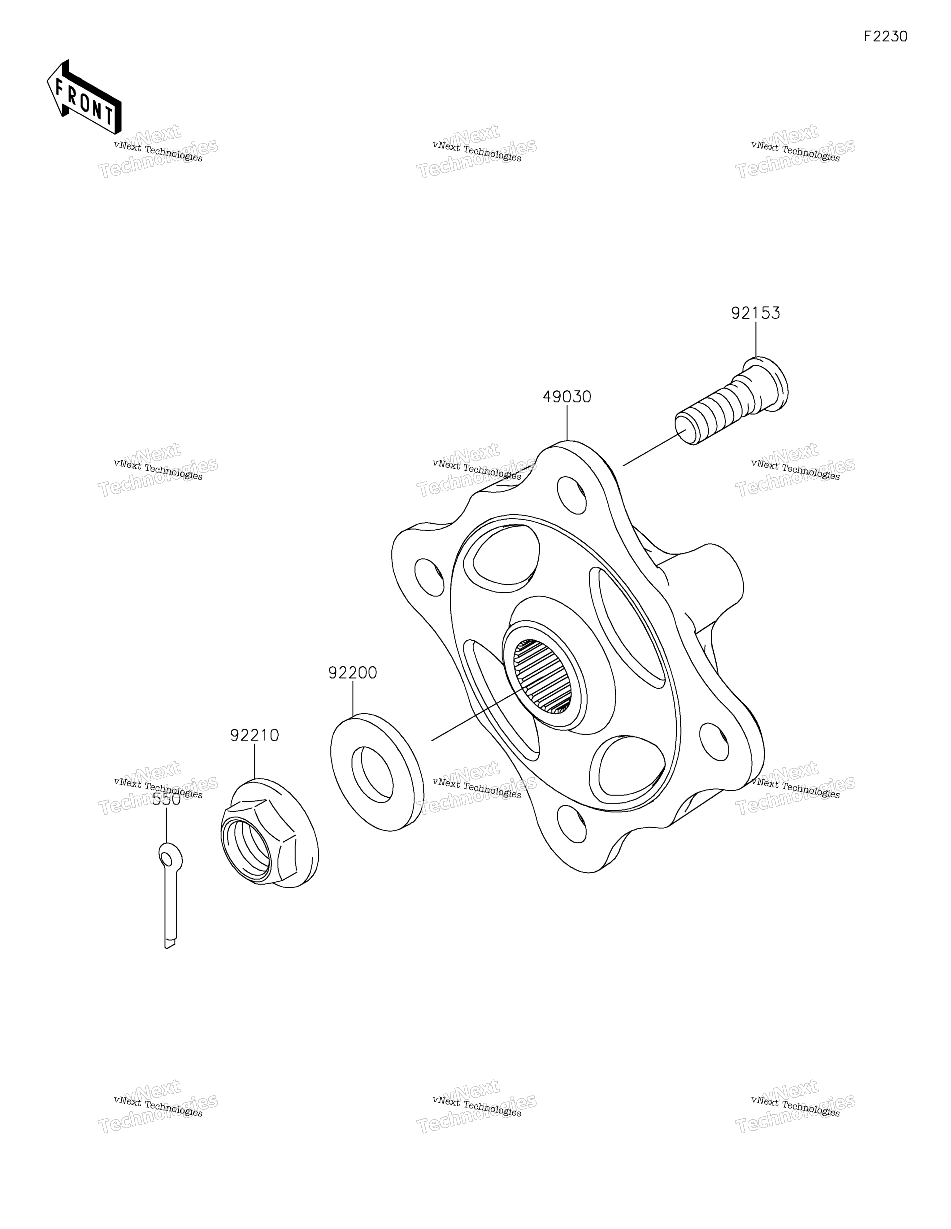 Передняя часть Hubs/Brakes