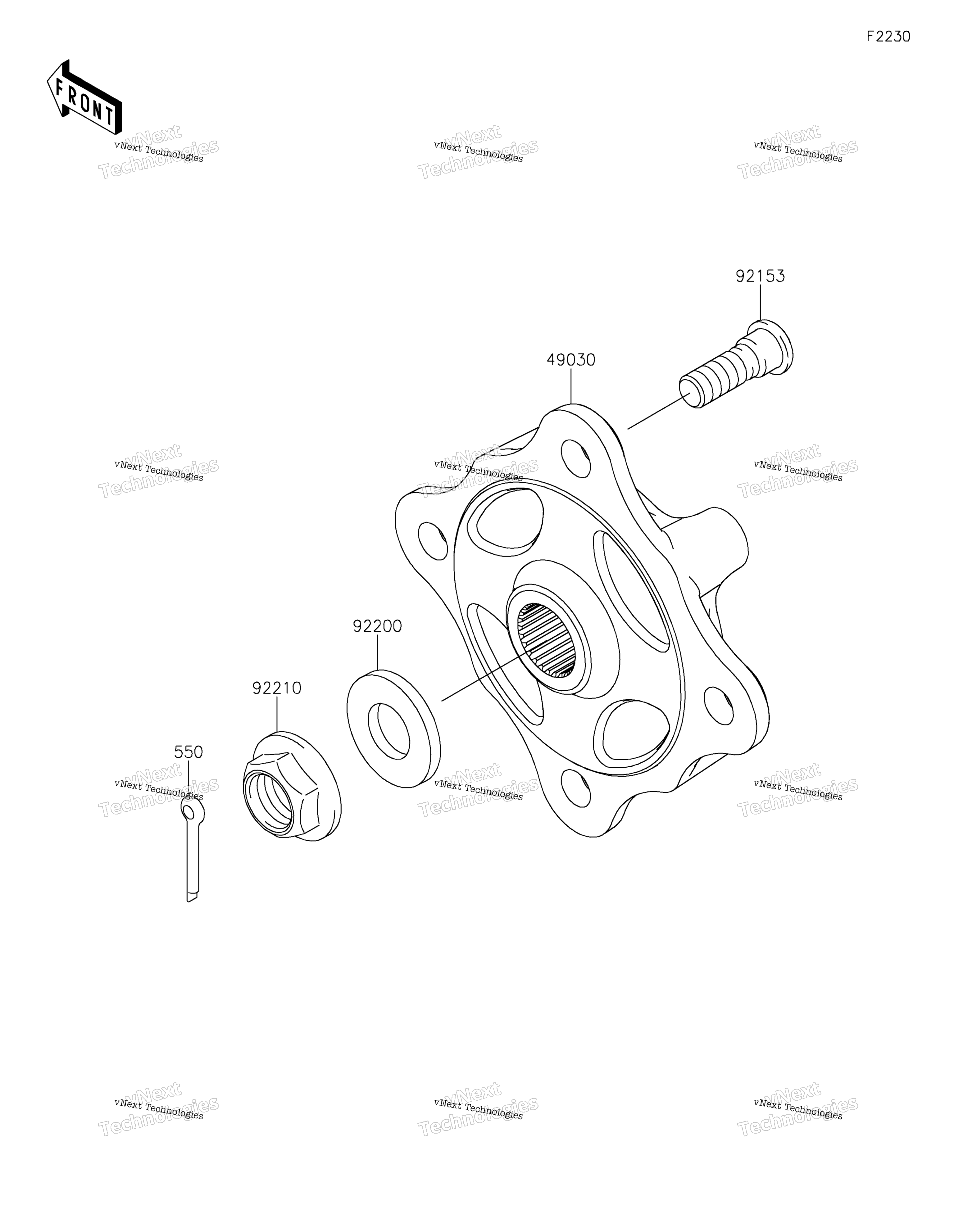 Передняя часть Hubs/Brakes