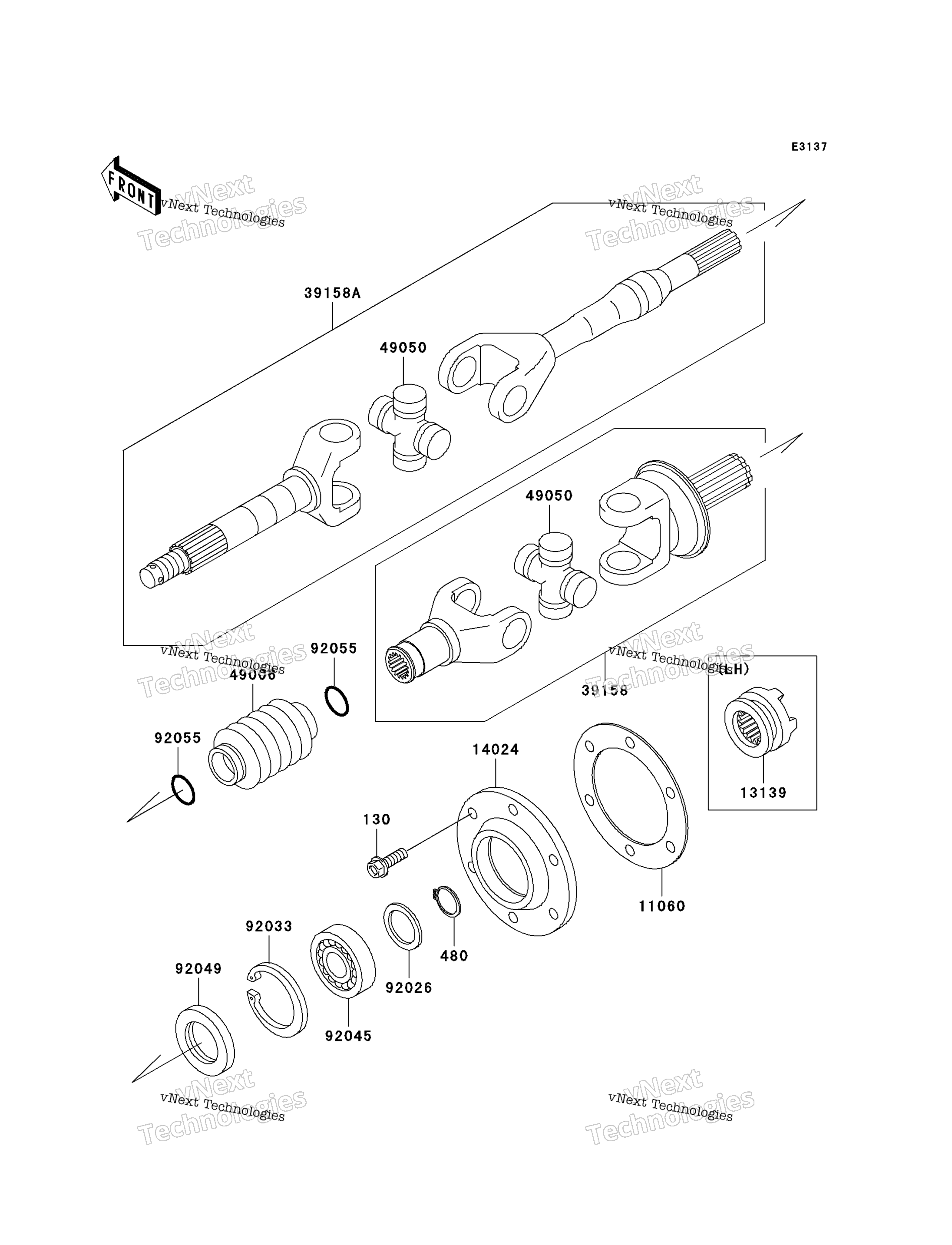 Привод Shaft-Rear (Kaf620-E1-E3)