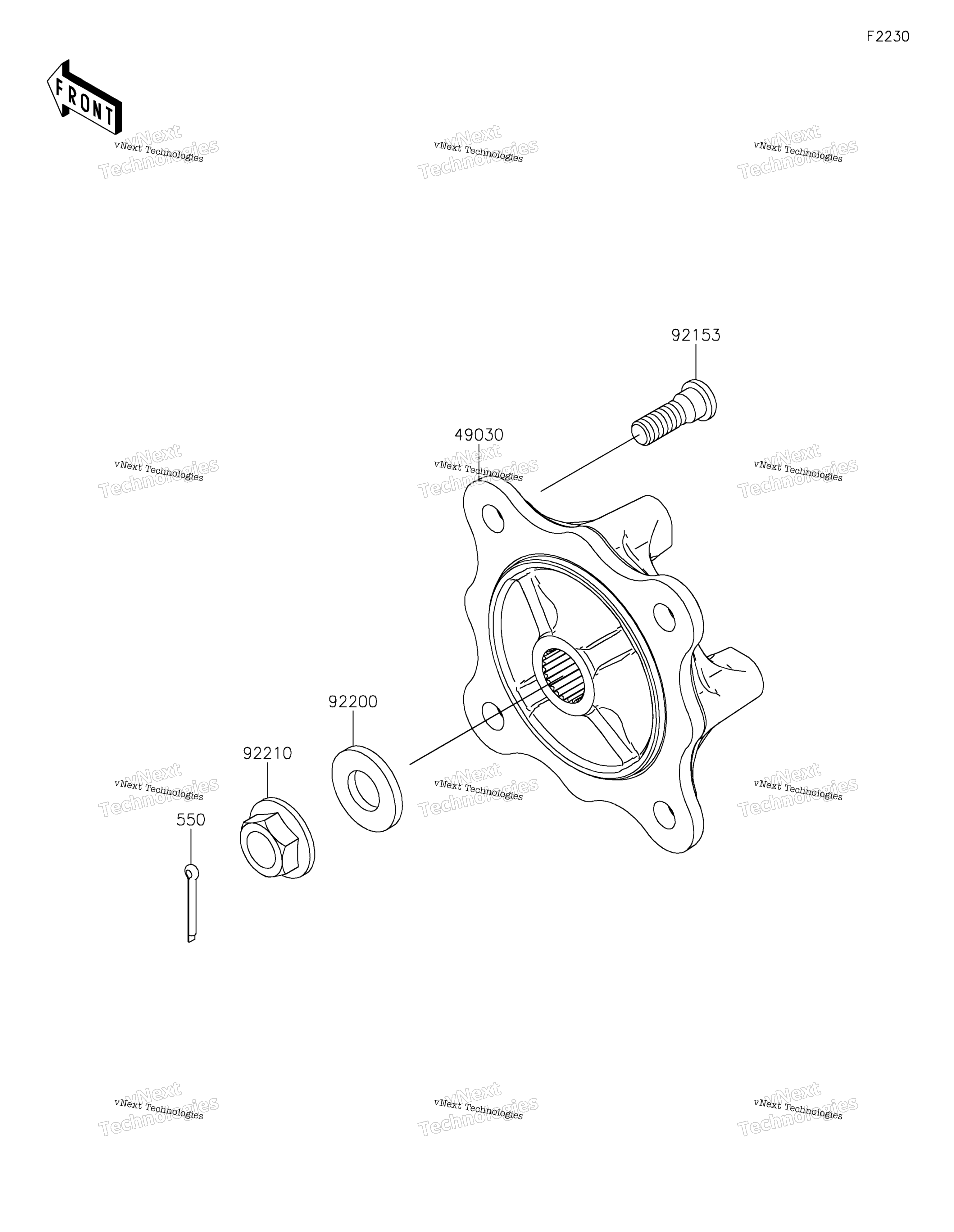 Передняя часть Hubs/Brakes