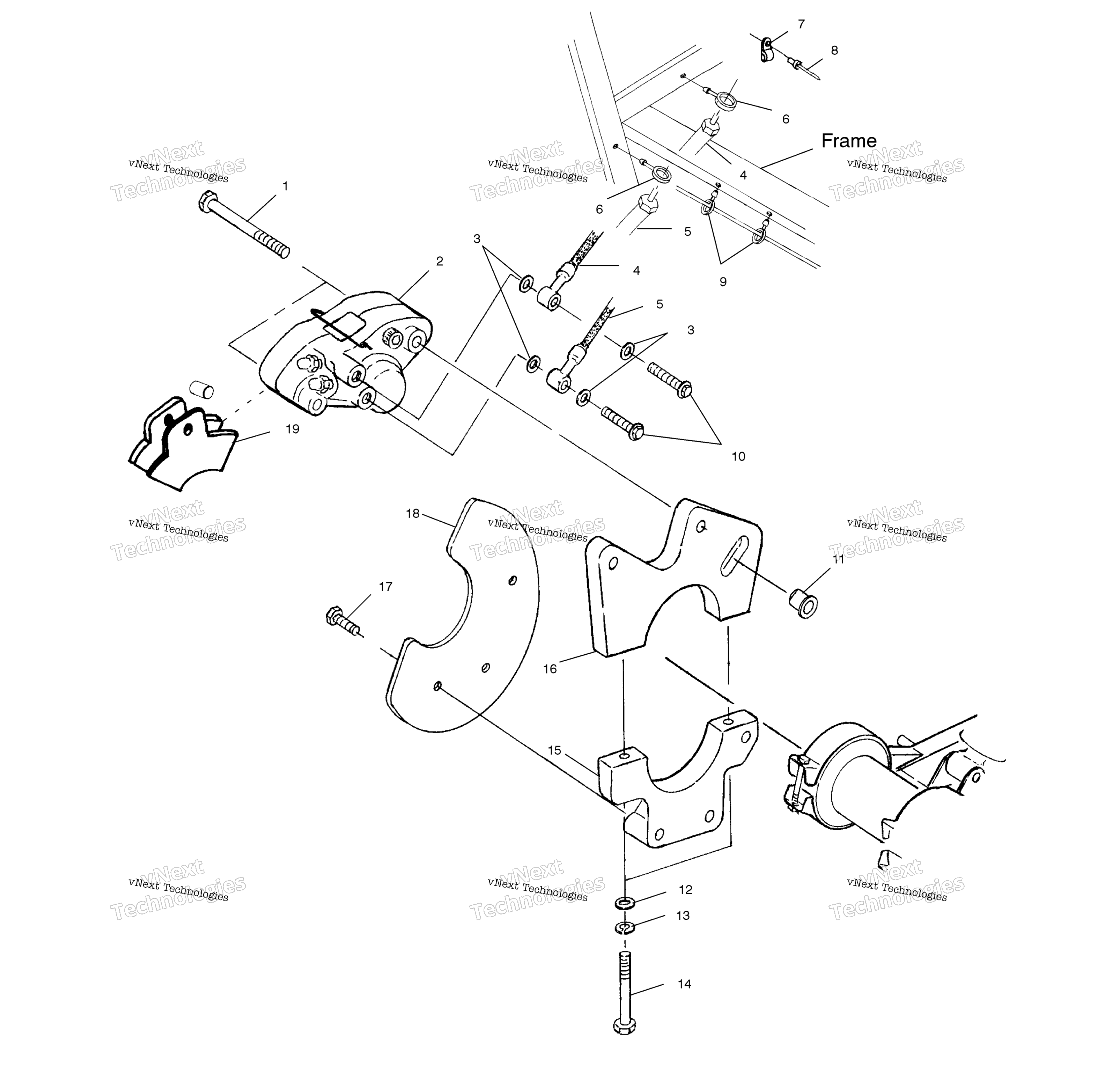 Задняя часть Caliper Mounting