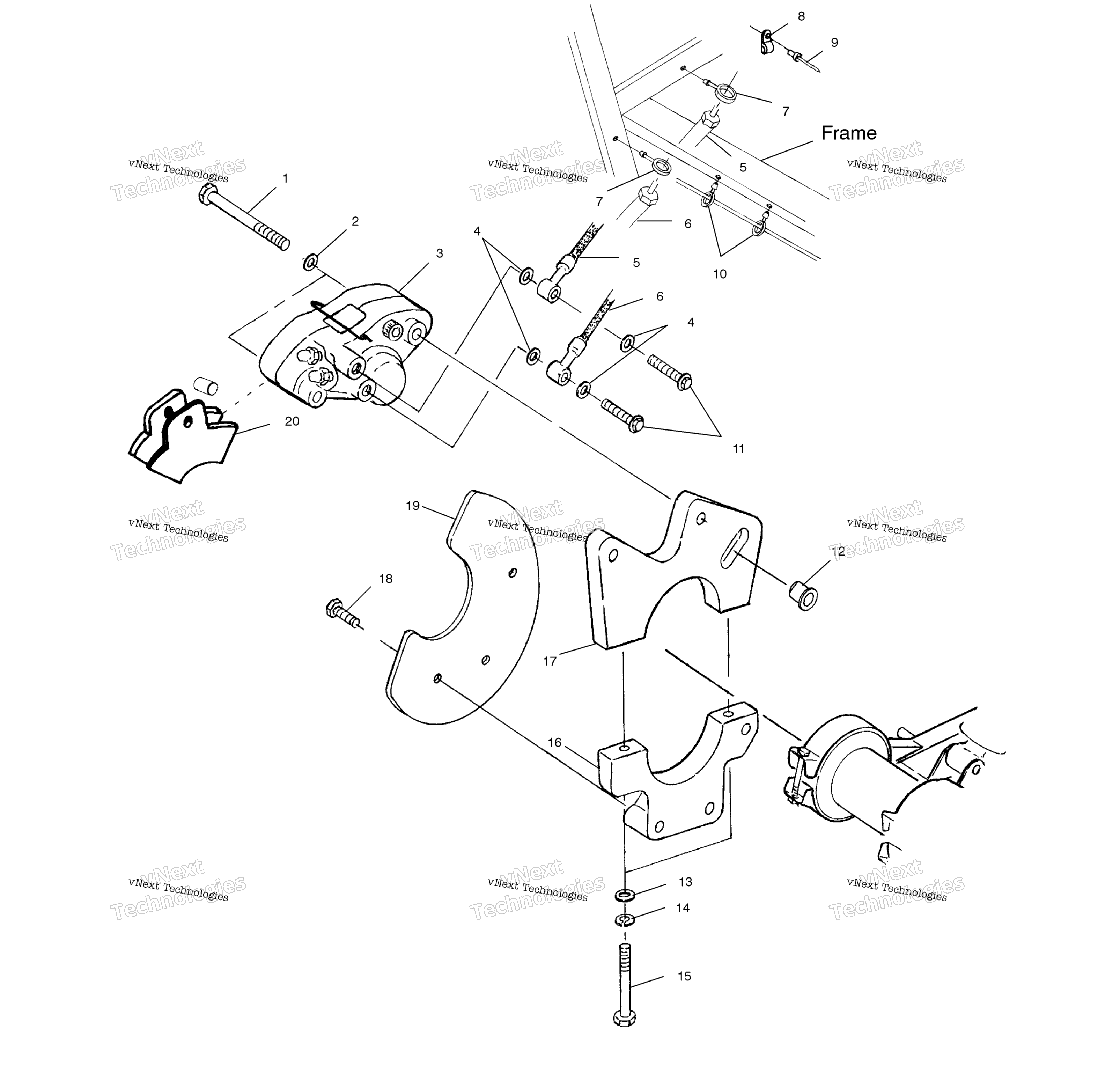Задняя часть Caliper Mounting