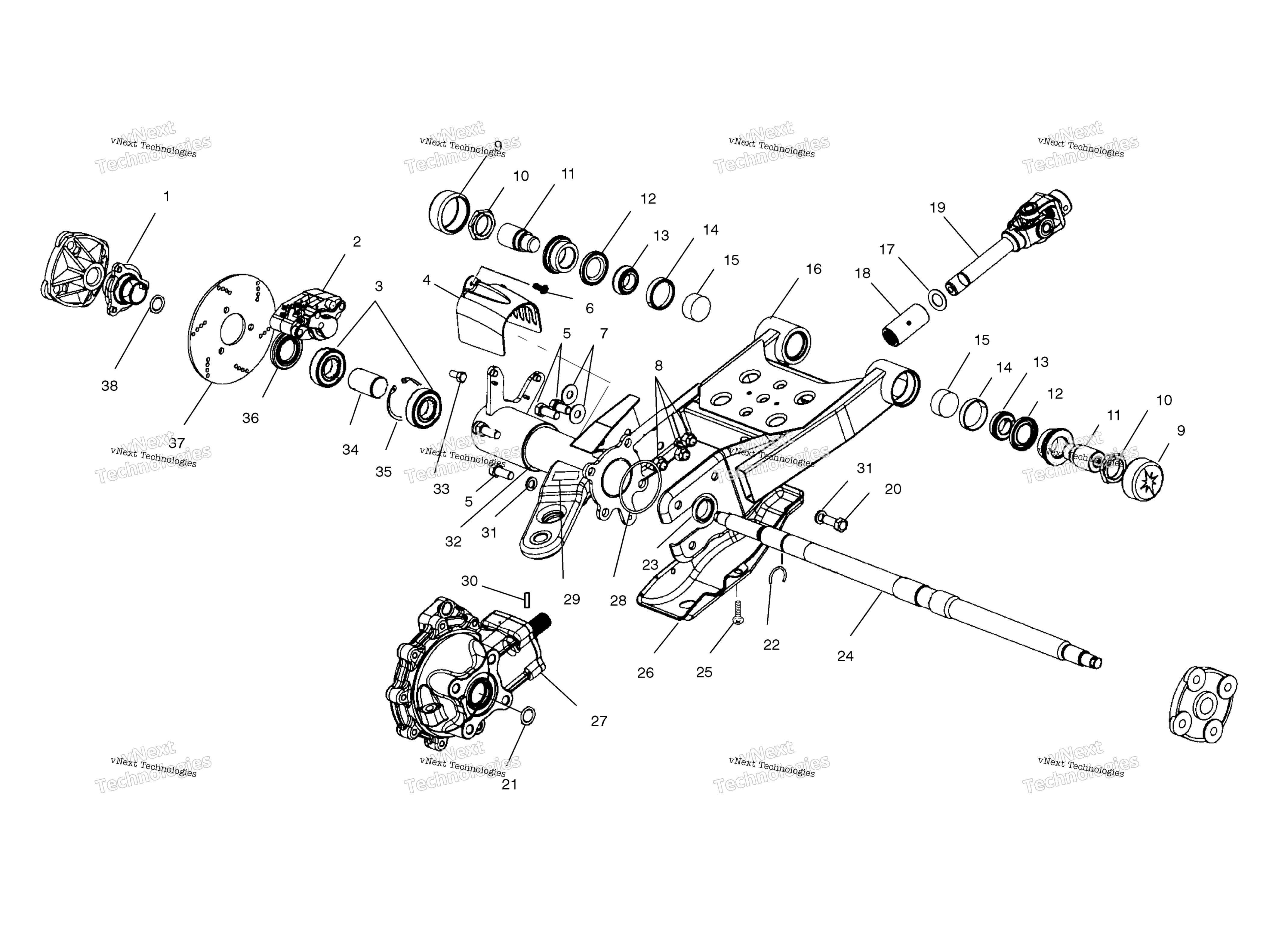 Swing Arm / задний Gearcase крепление