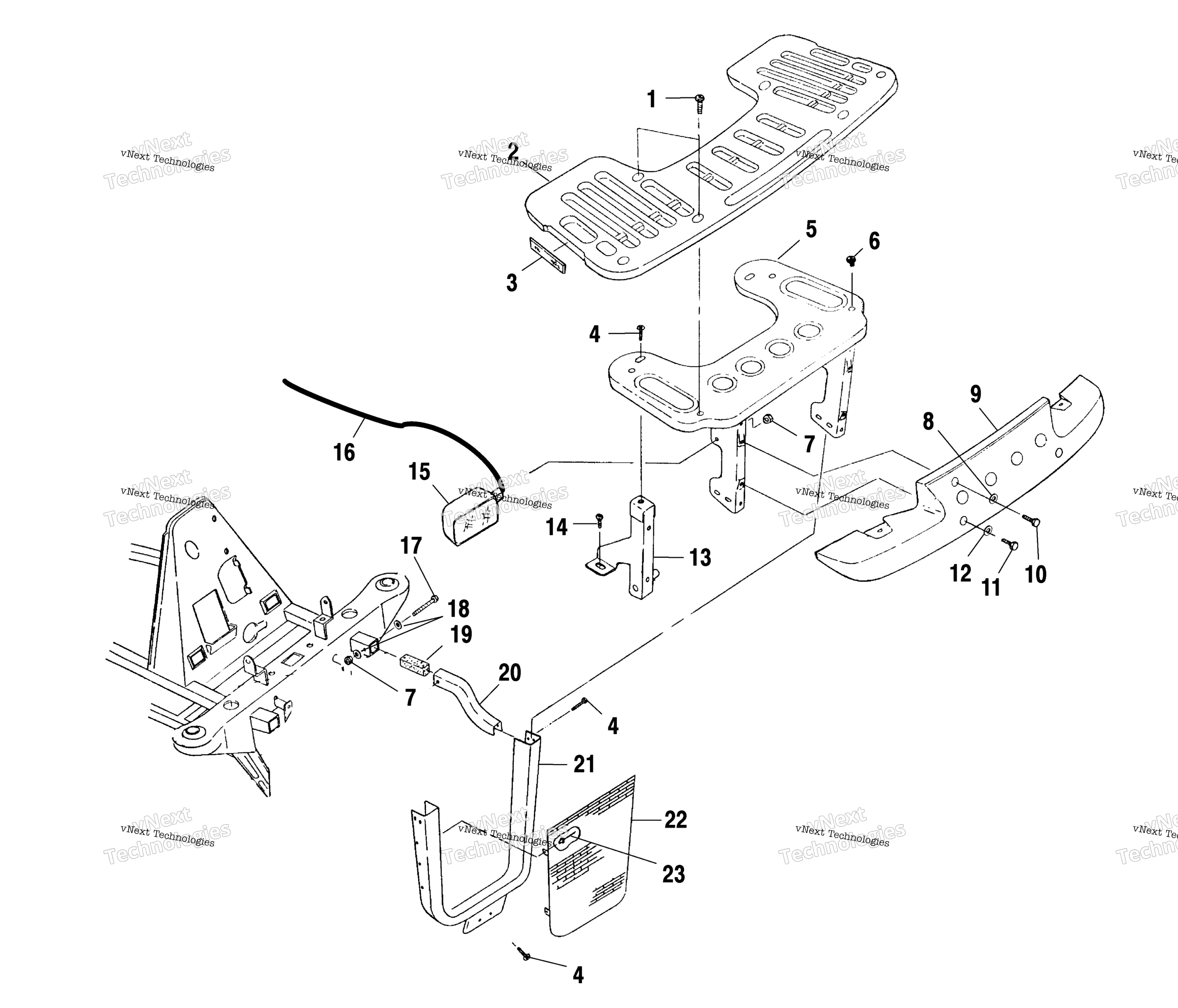 Передняя часть Rack & Bumper Mounting
