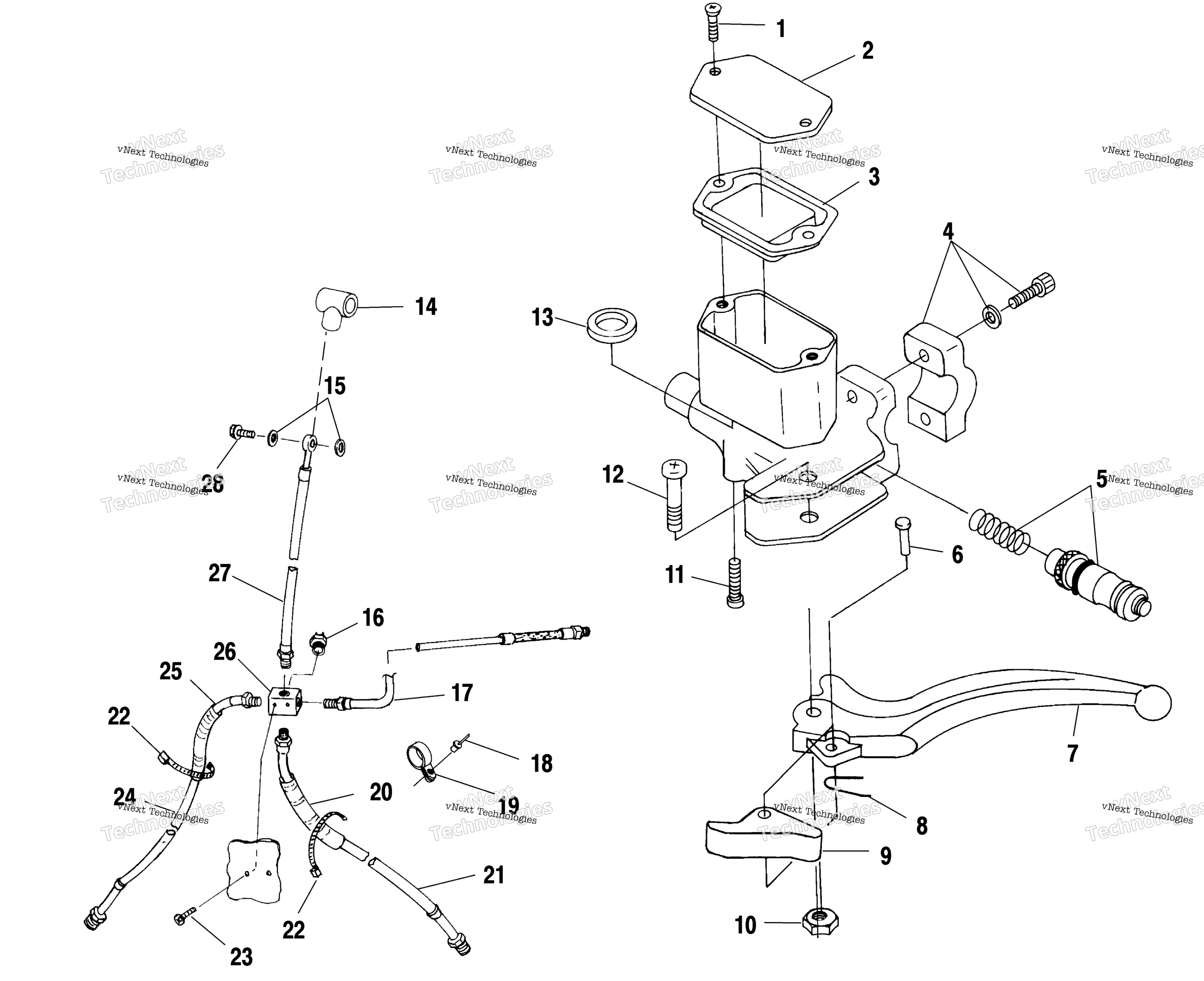 Органы управления Master Cylinder/Brake Line