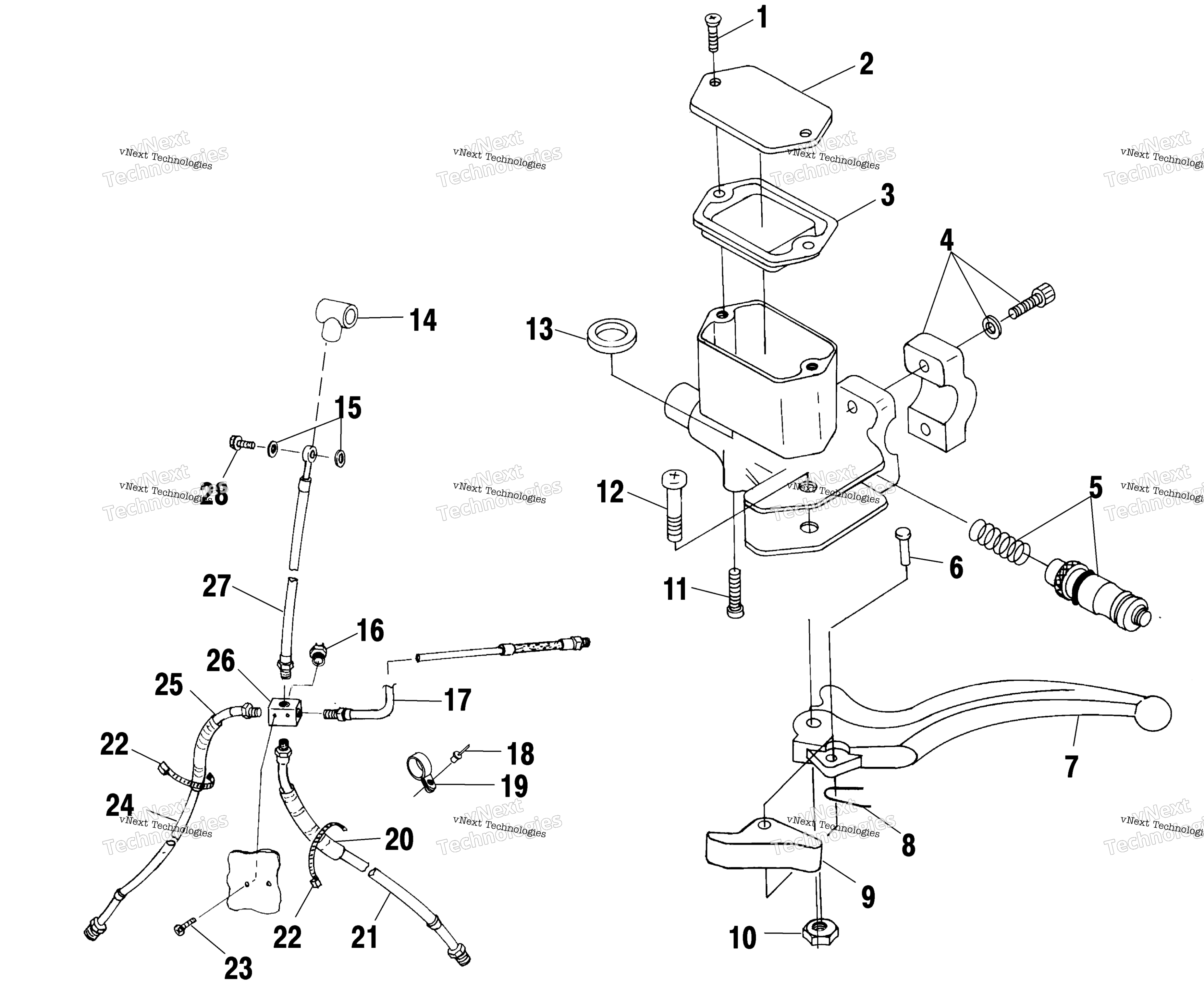 Органы управления Master Cylinder/Brake Line