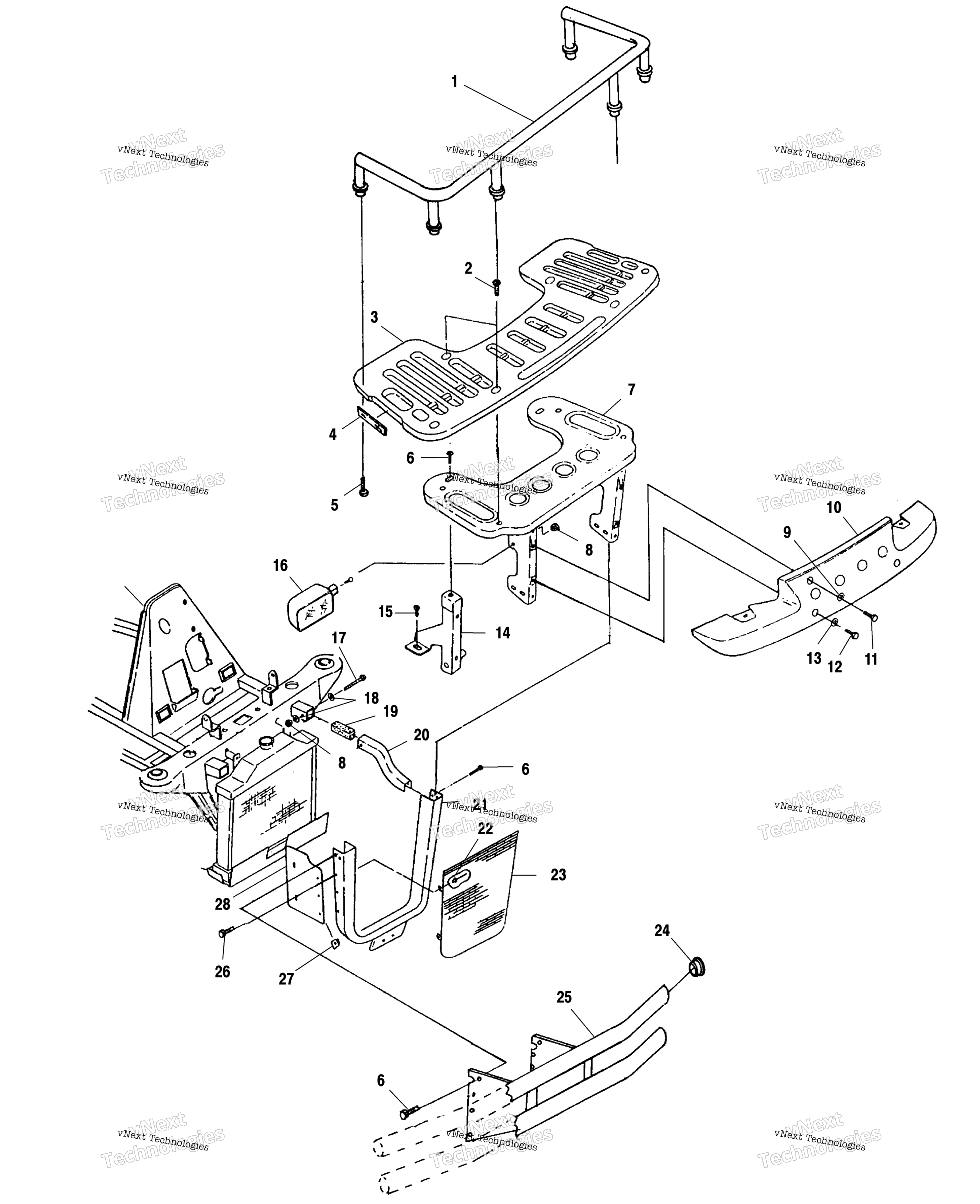 Передняя часть Rack & Bumper Mounting