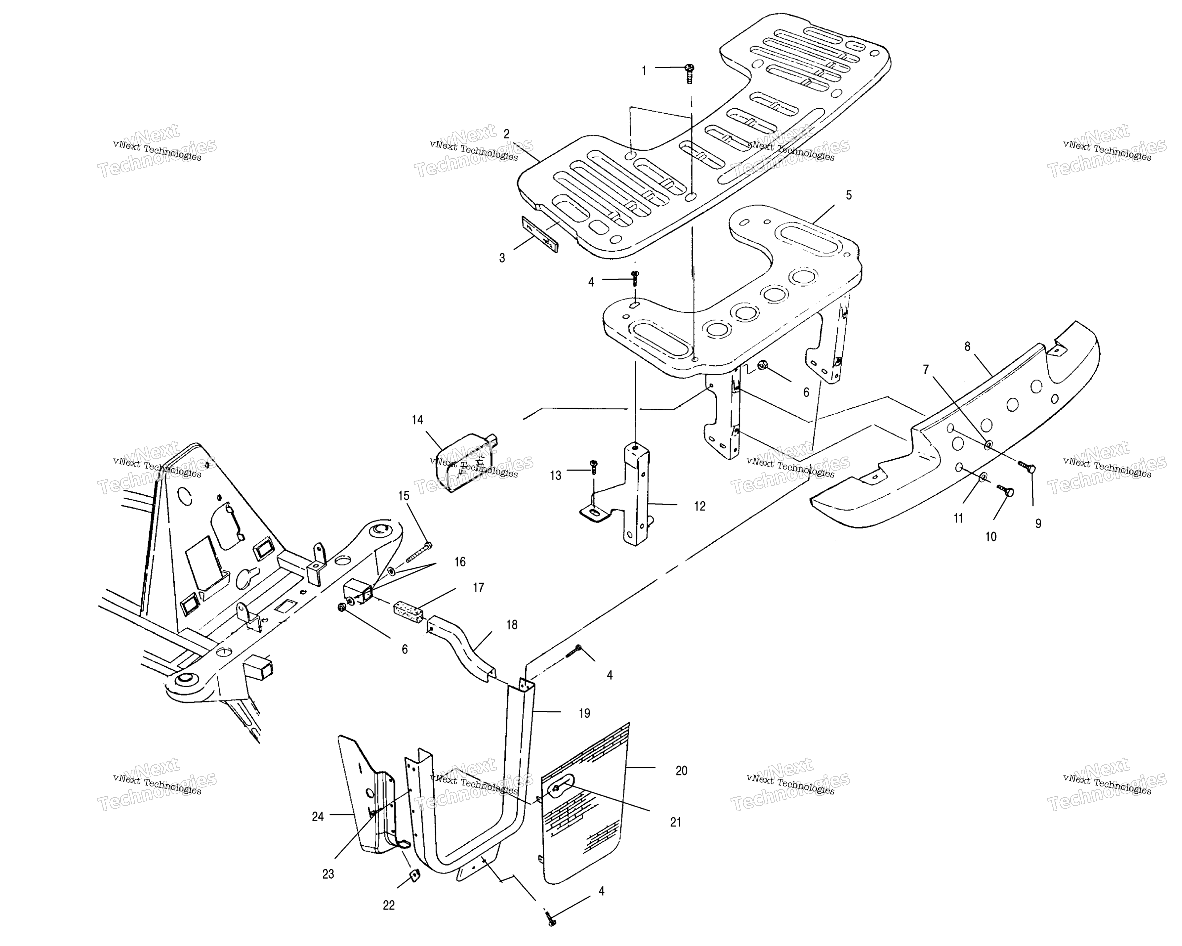 Передняя часть Rack & Bumper Mounting