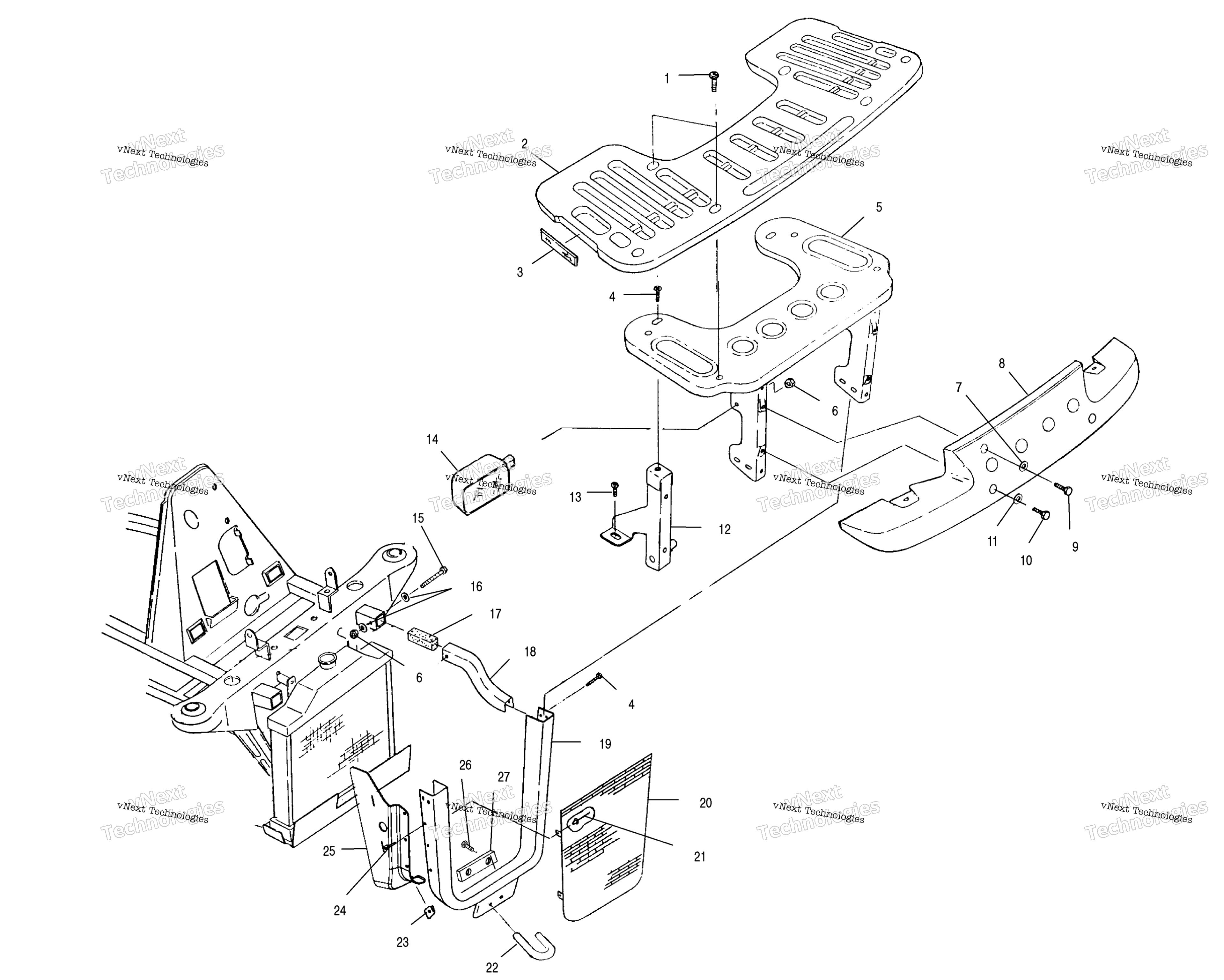 Передняя часть Rack & Bumper Mounting A00ck42aa