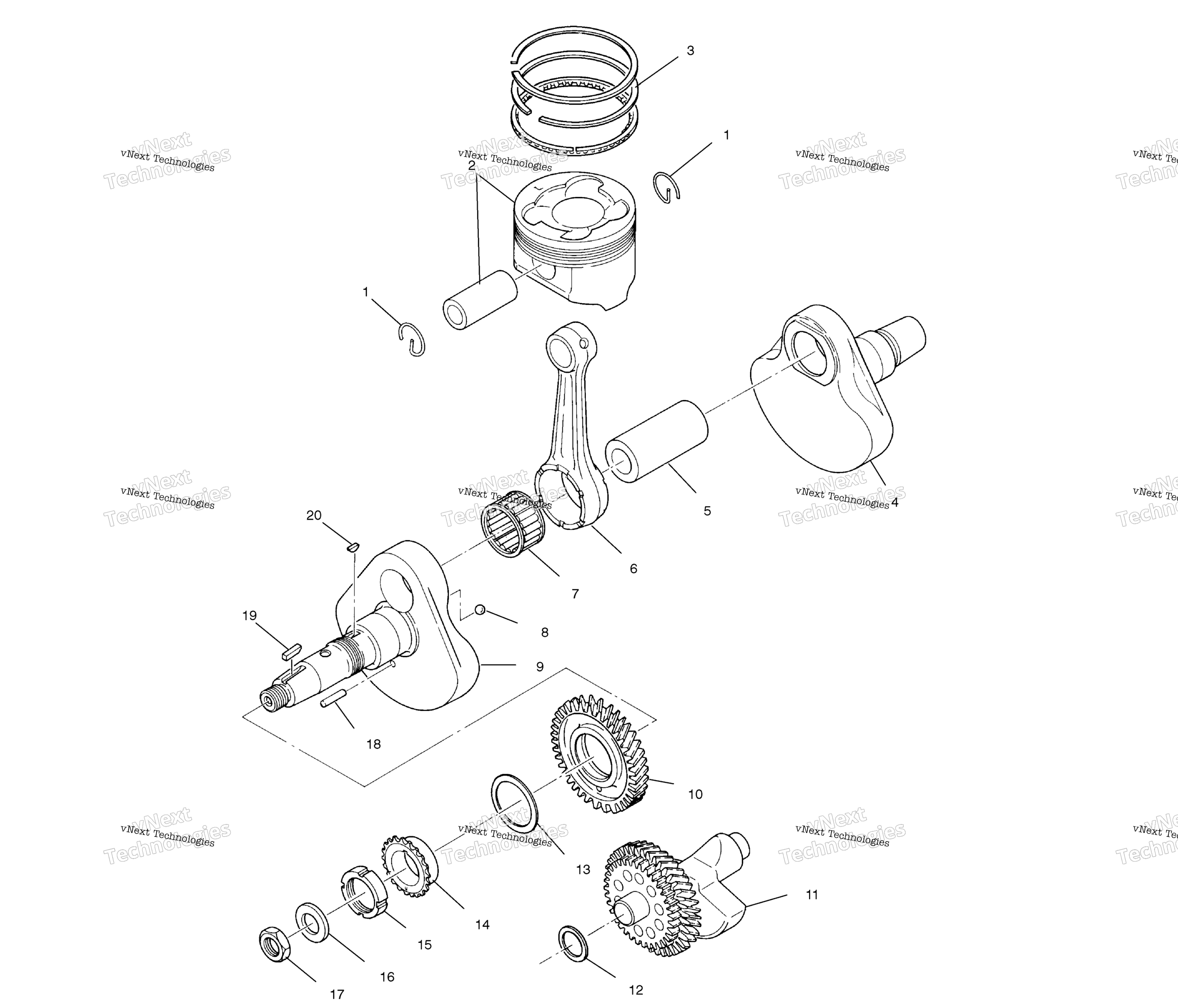 Коленвал и поршни A00cl50aa