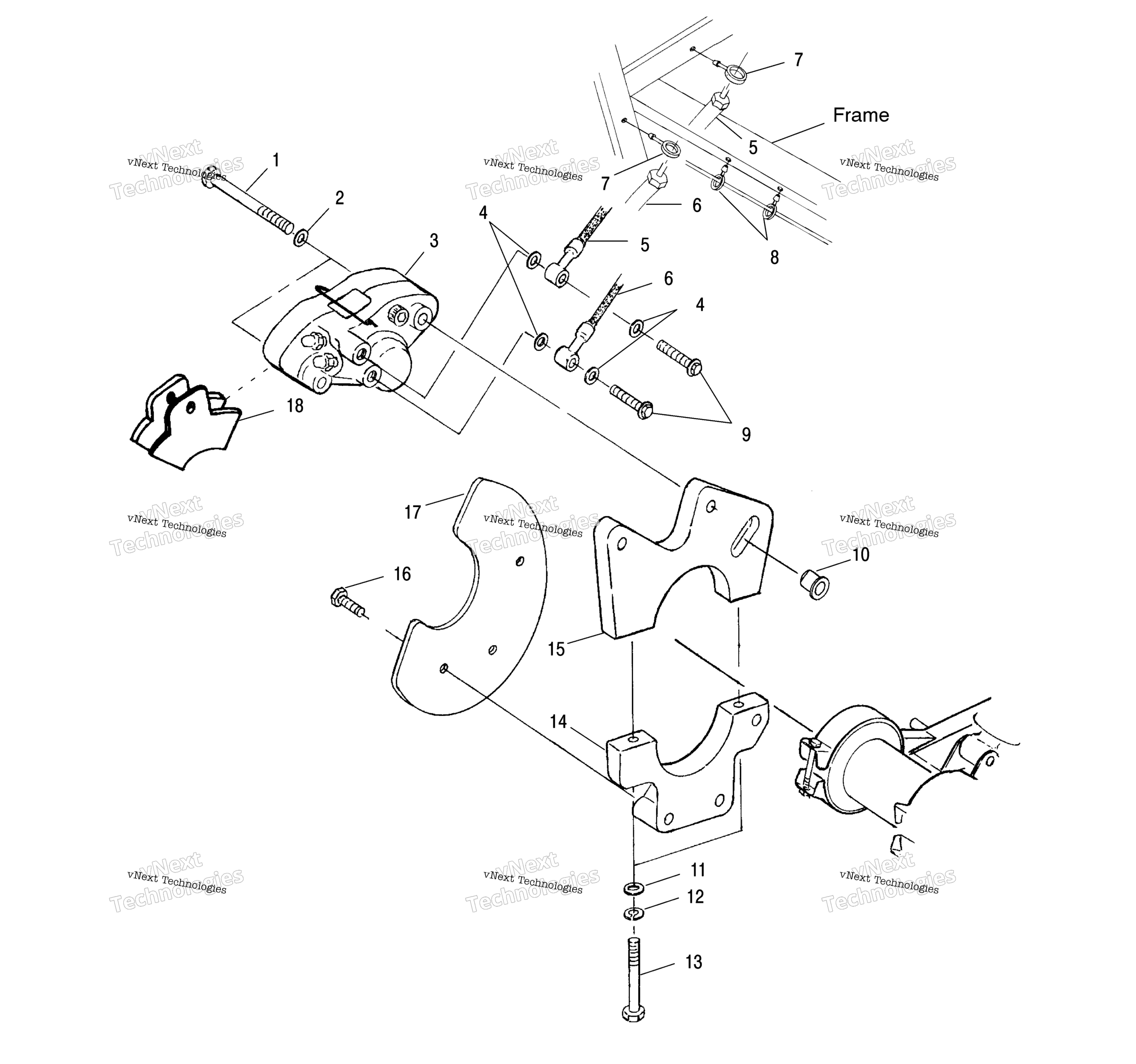 Задняя часть Caliper Mounting