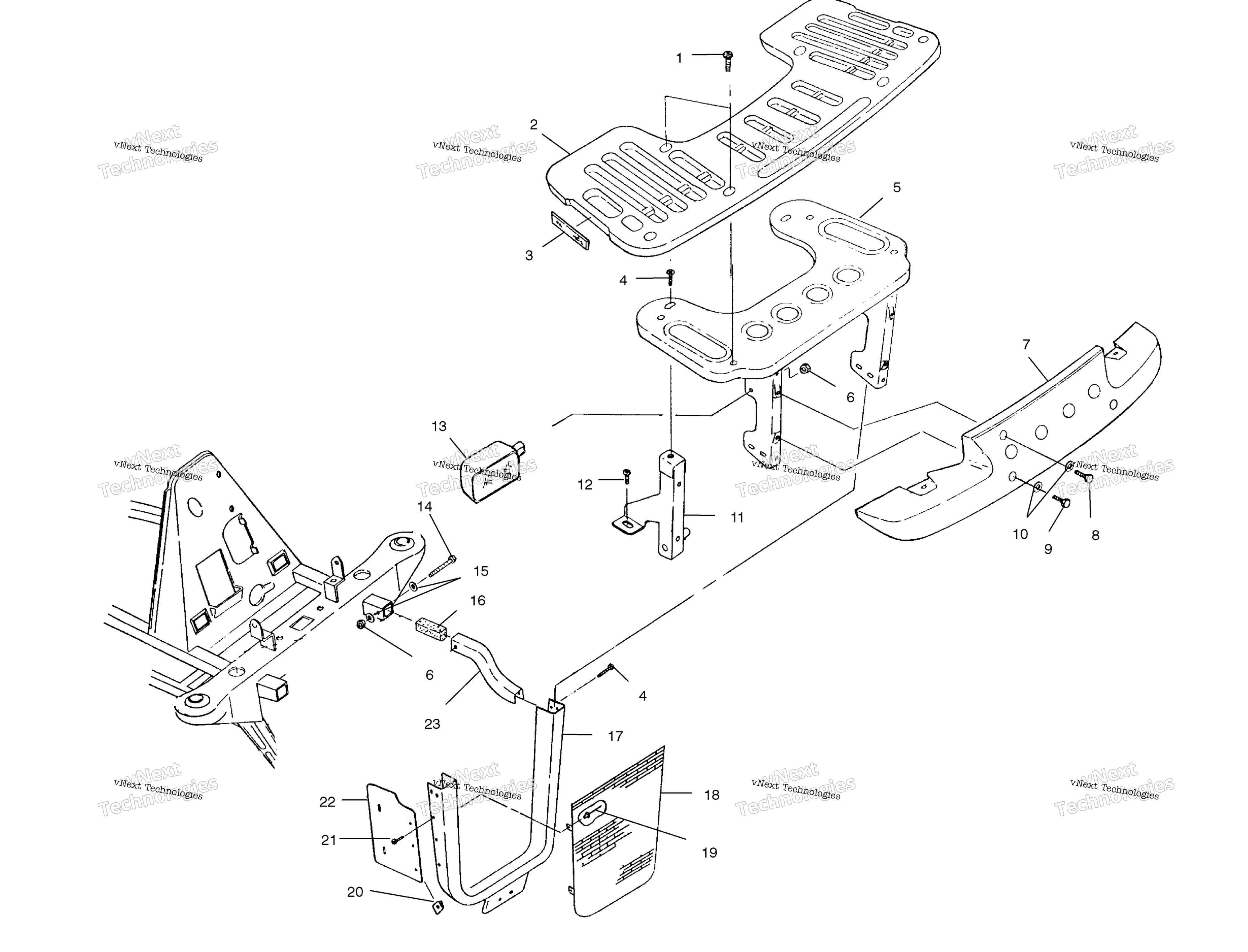 Передняя часть Rack & Bumper Mounting