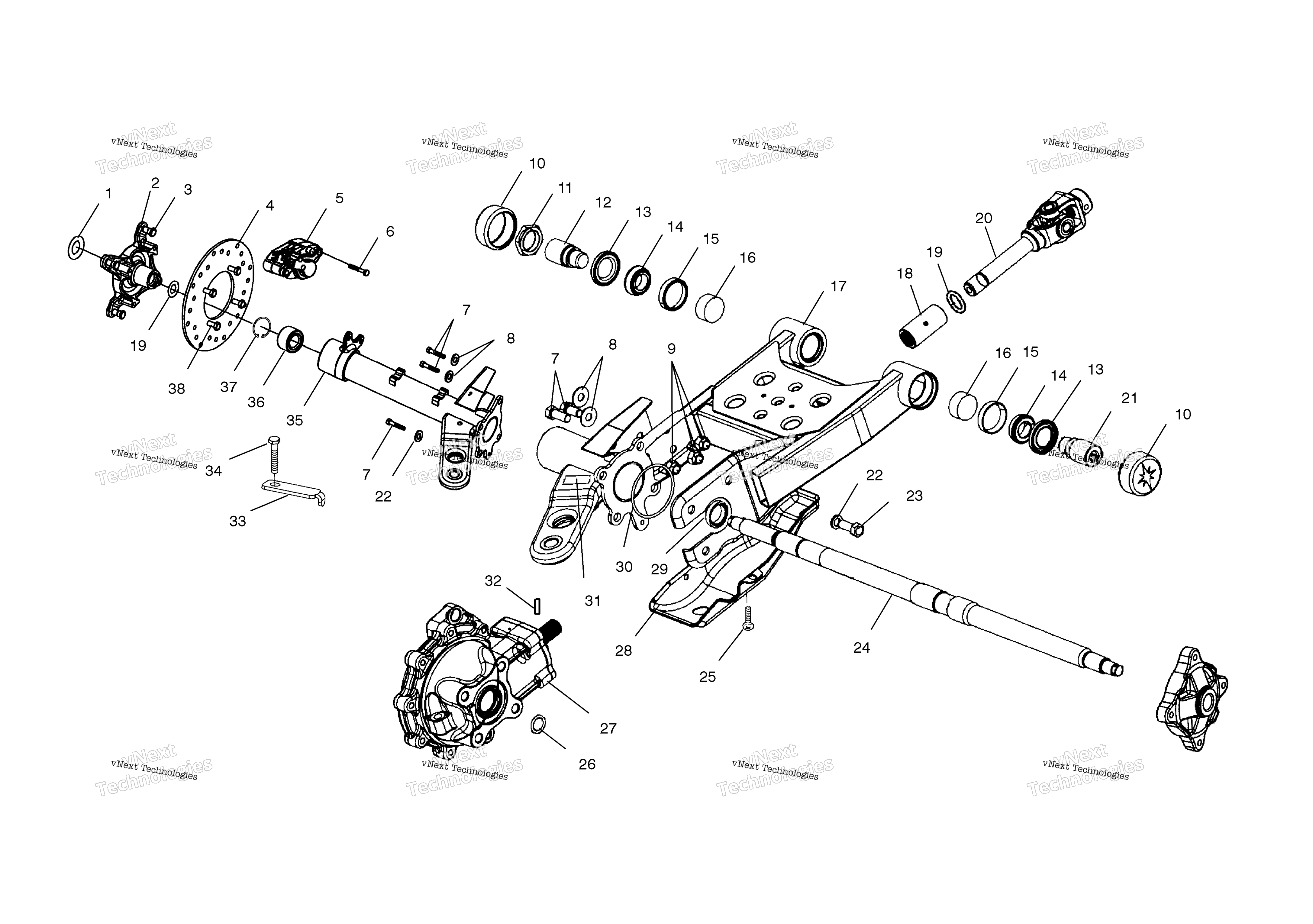 Swing Arm / задний / Gearcase крепление
