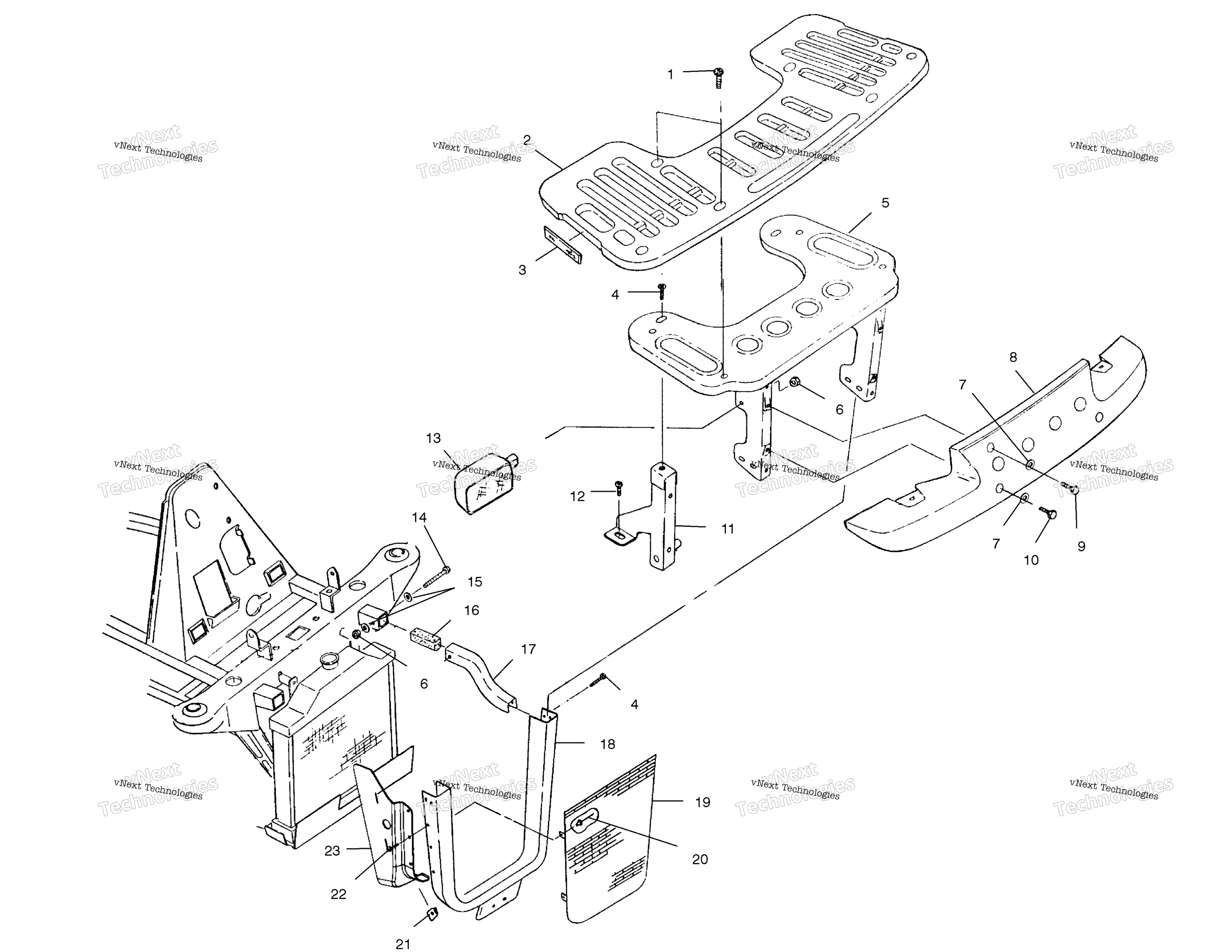 Передняя часть Rack & Bumper Mounting