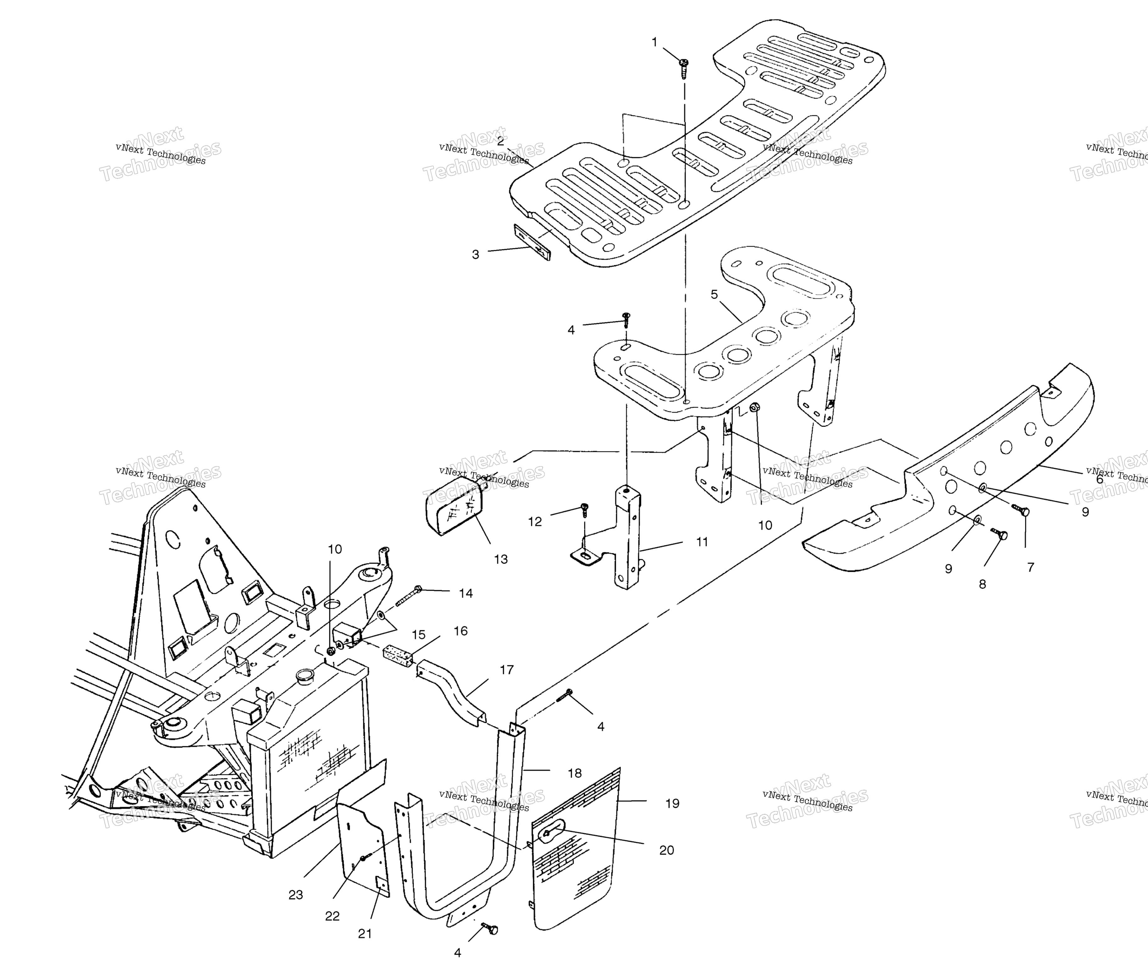Передняя часть Rack & Bumper Mounting