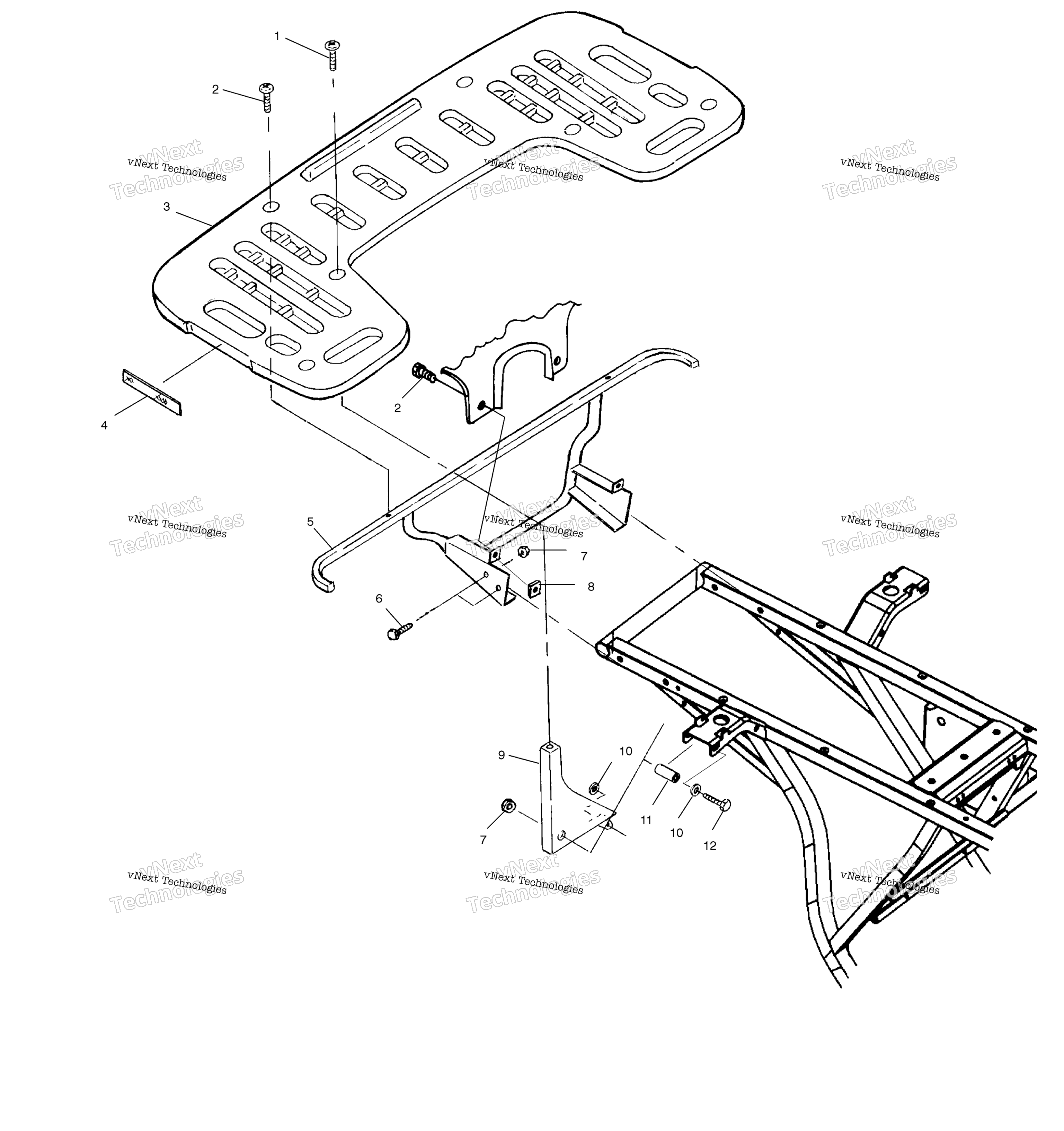 задний полка крепление