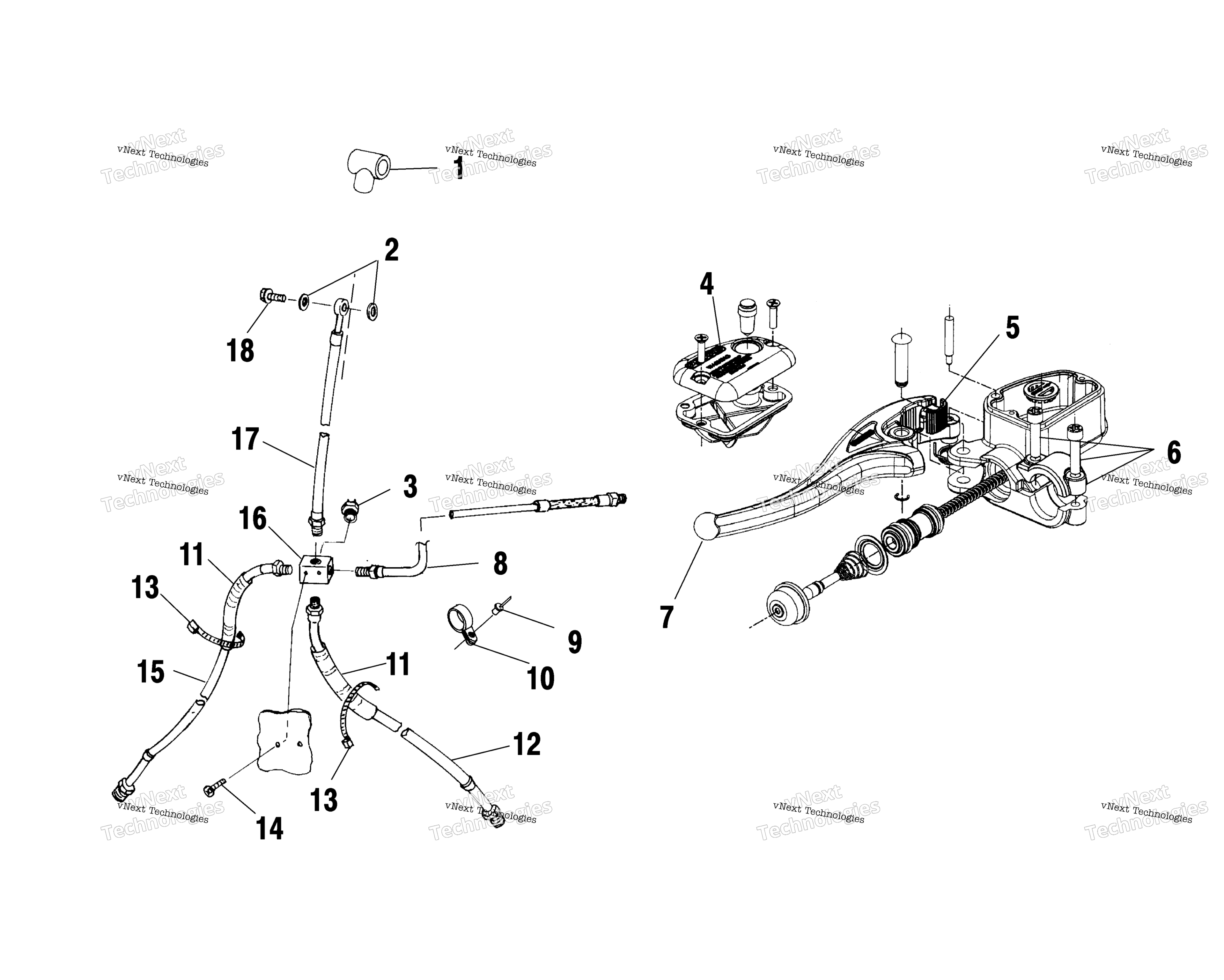 Органы управления Master Cylinder/Brake Line
