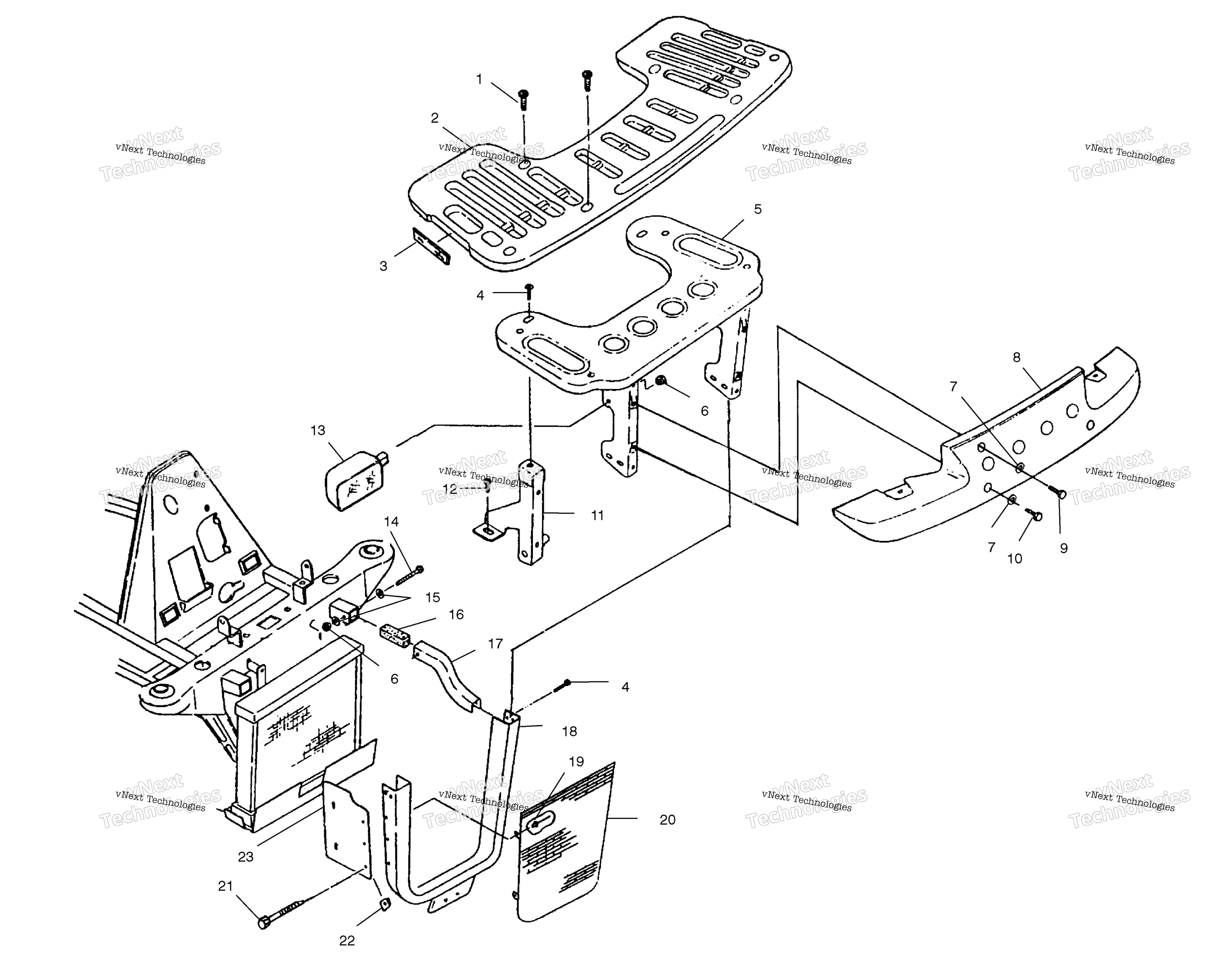 Передняя часть Rack & Bumper Mounting