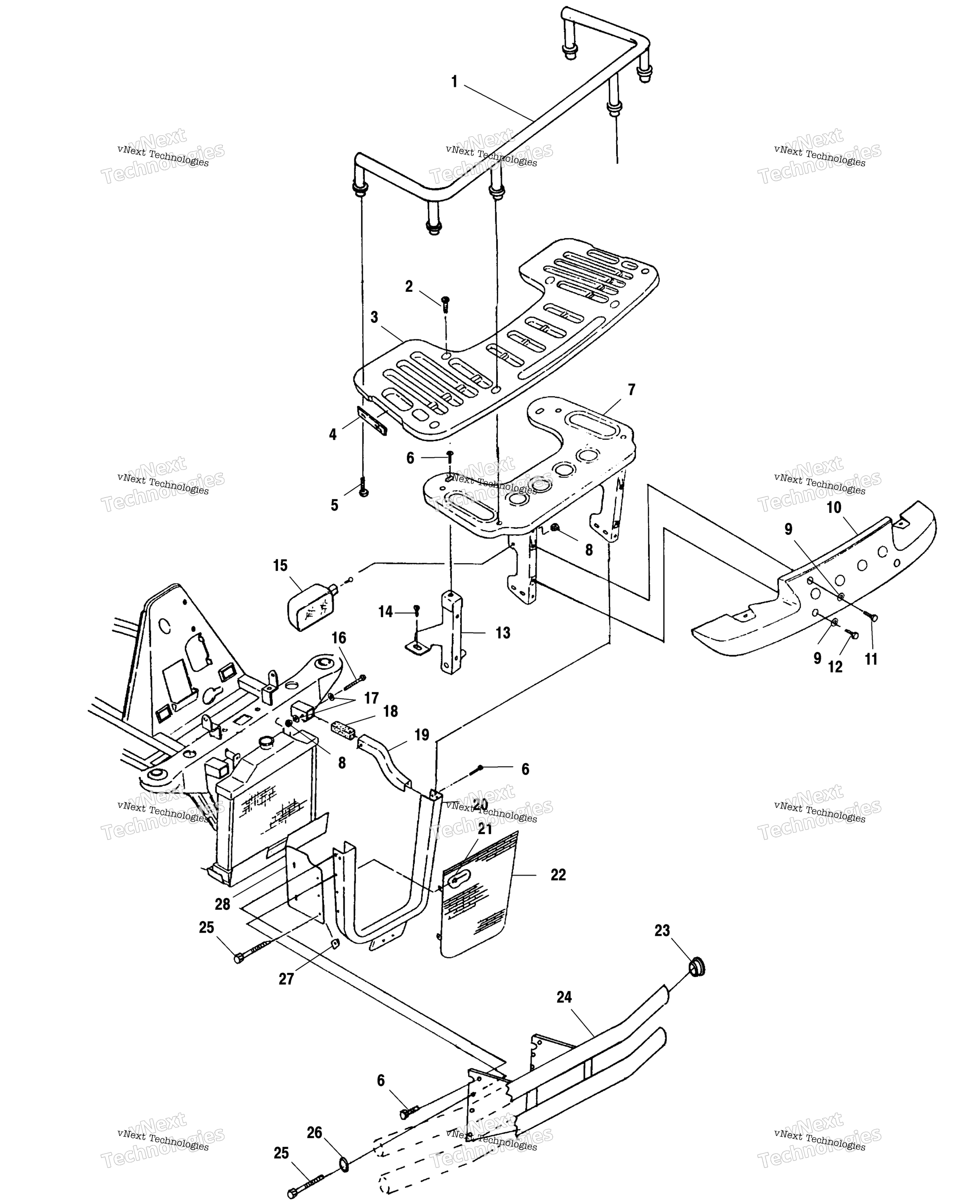 Передняя часть Rack & Bumper Mounting