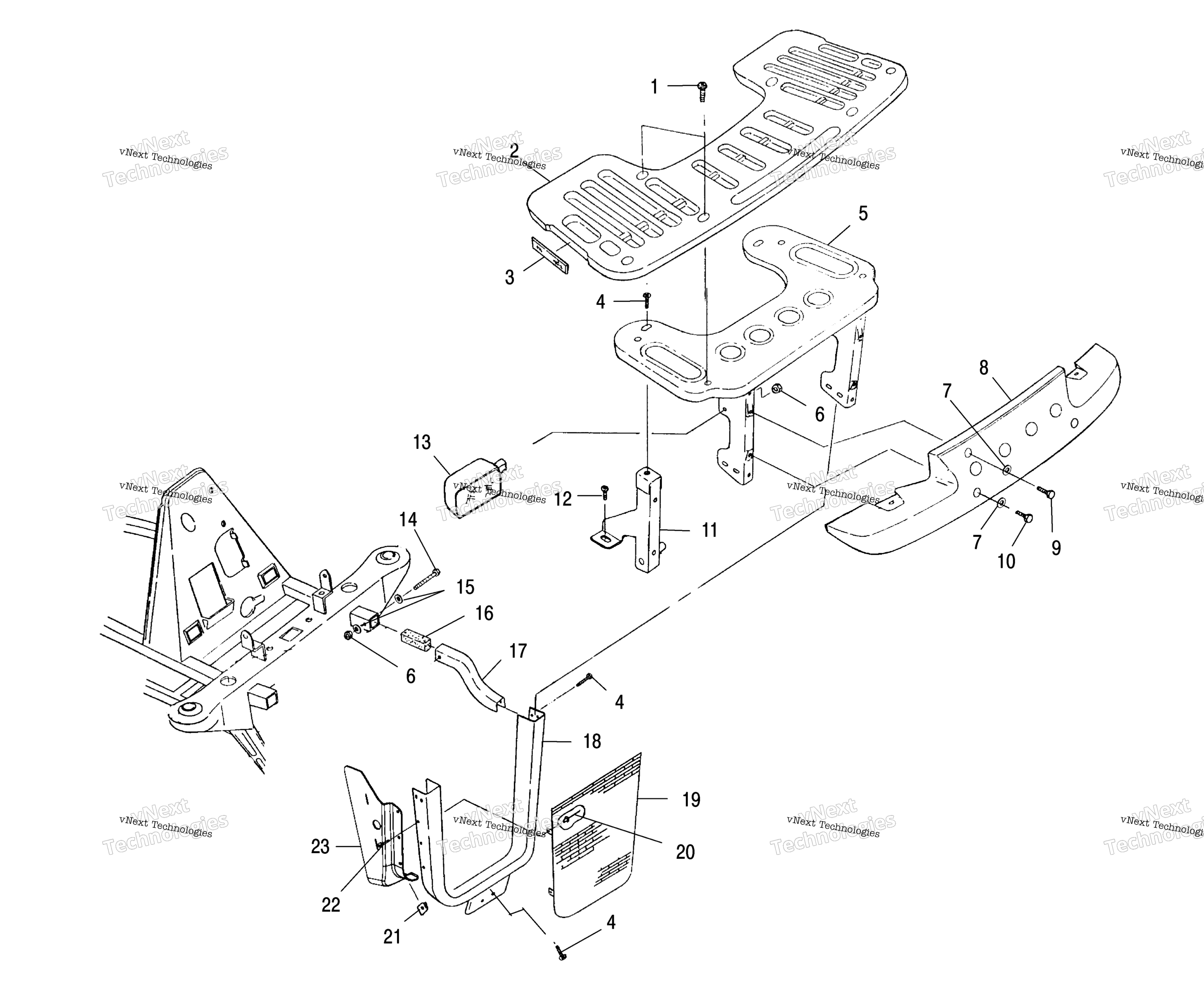 Передняя часть Rack & Bumper Mounting