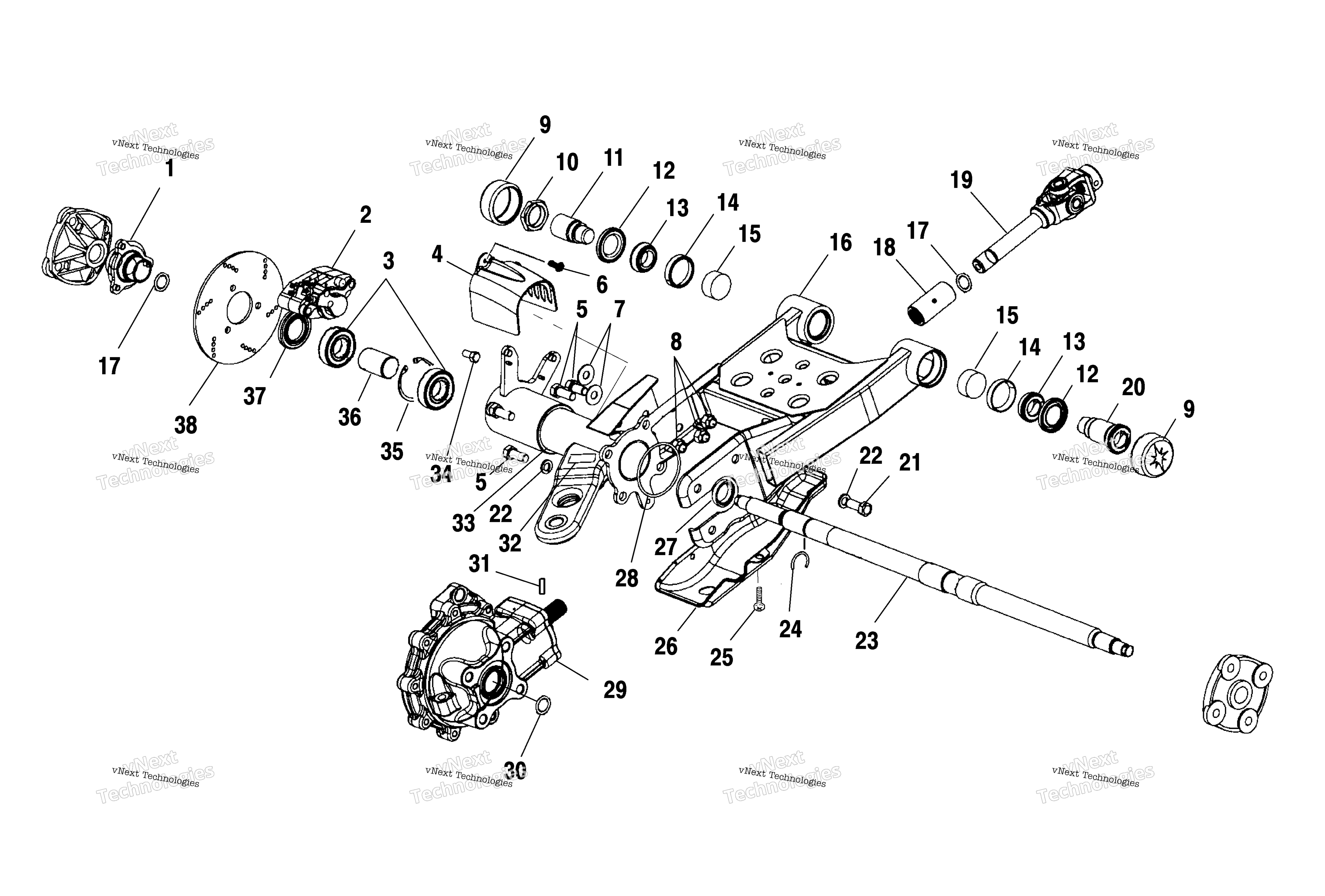 Swing Arm / задний Gearcase крепление A01ck42aa