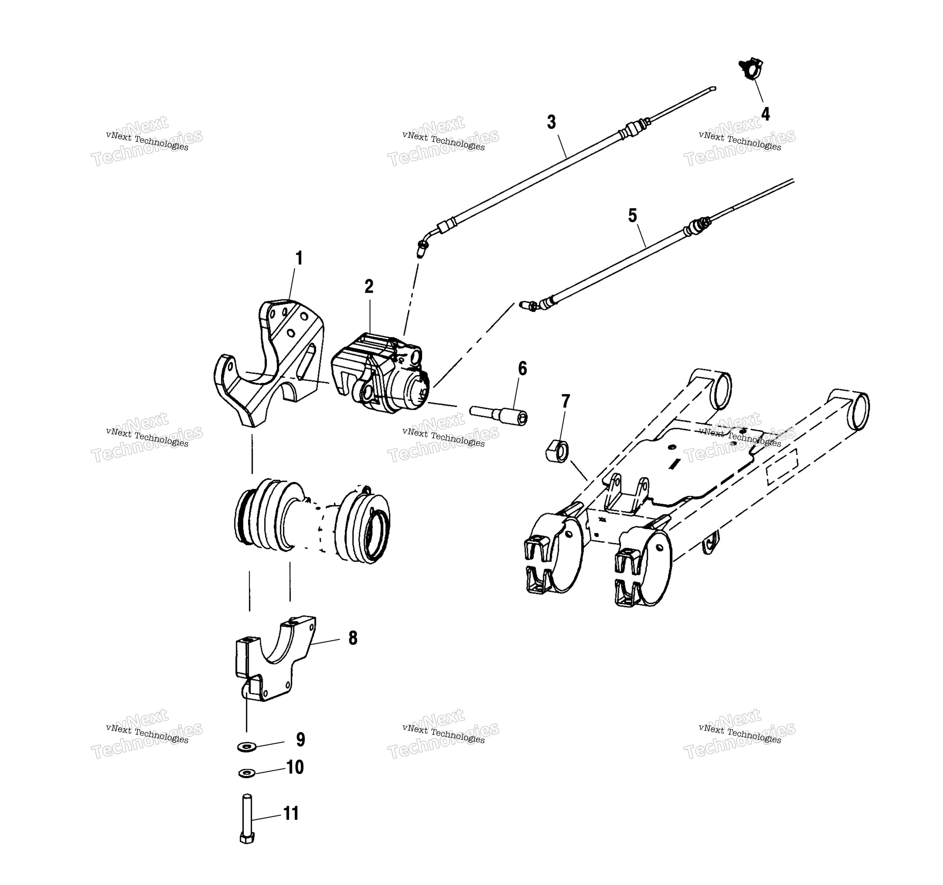 Задняя часть Caliper Mounting A01cl50aa