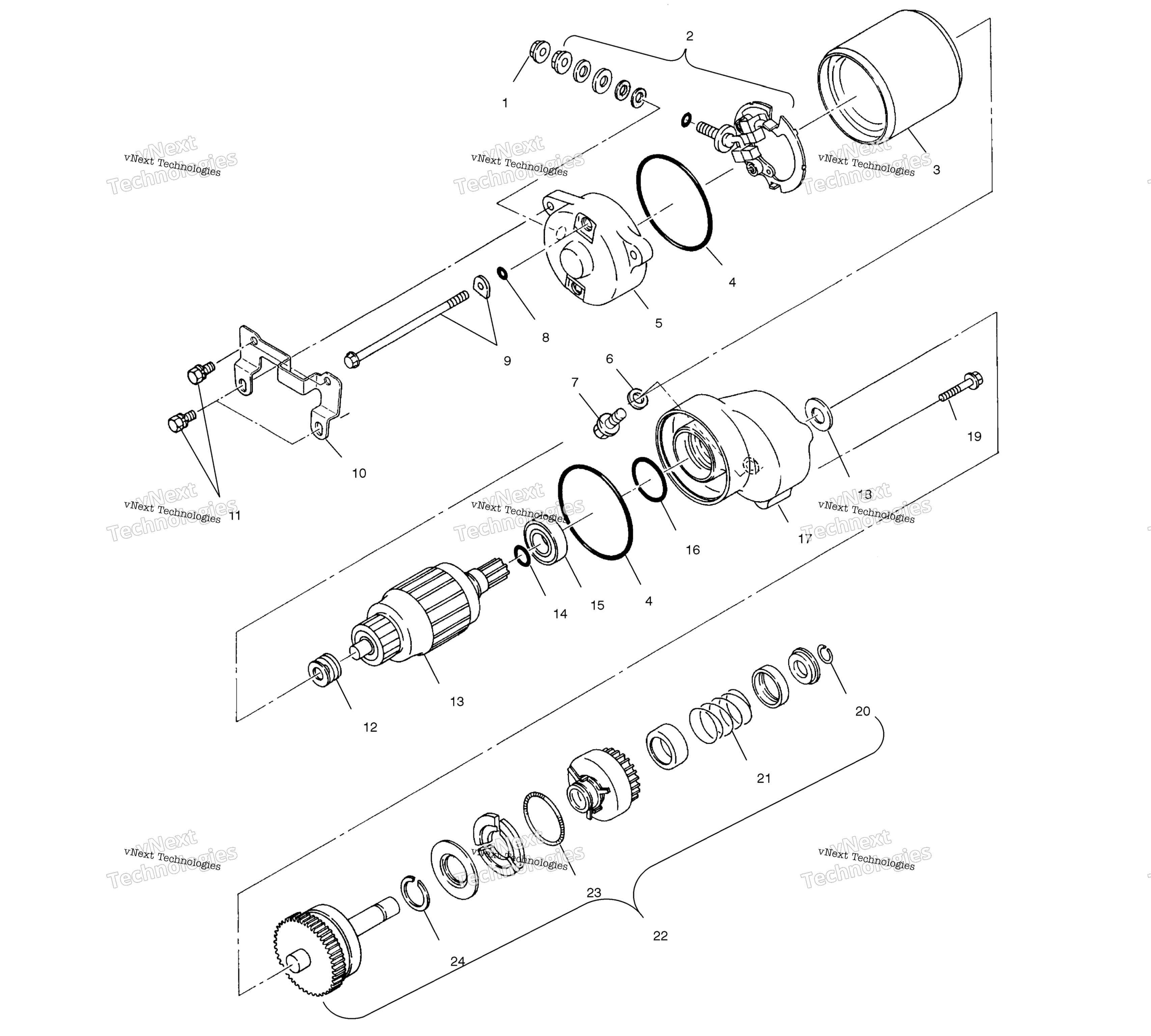 Пусковая система Motor A02ba25ca/Cb/Cd