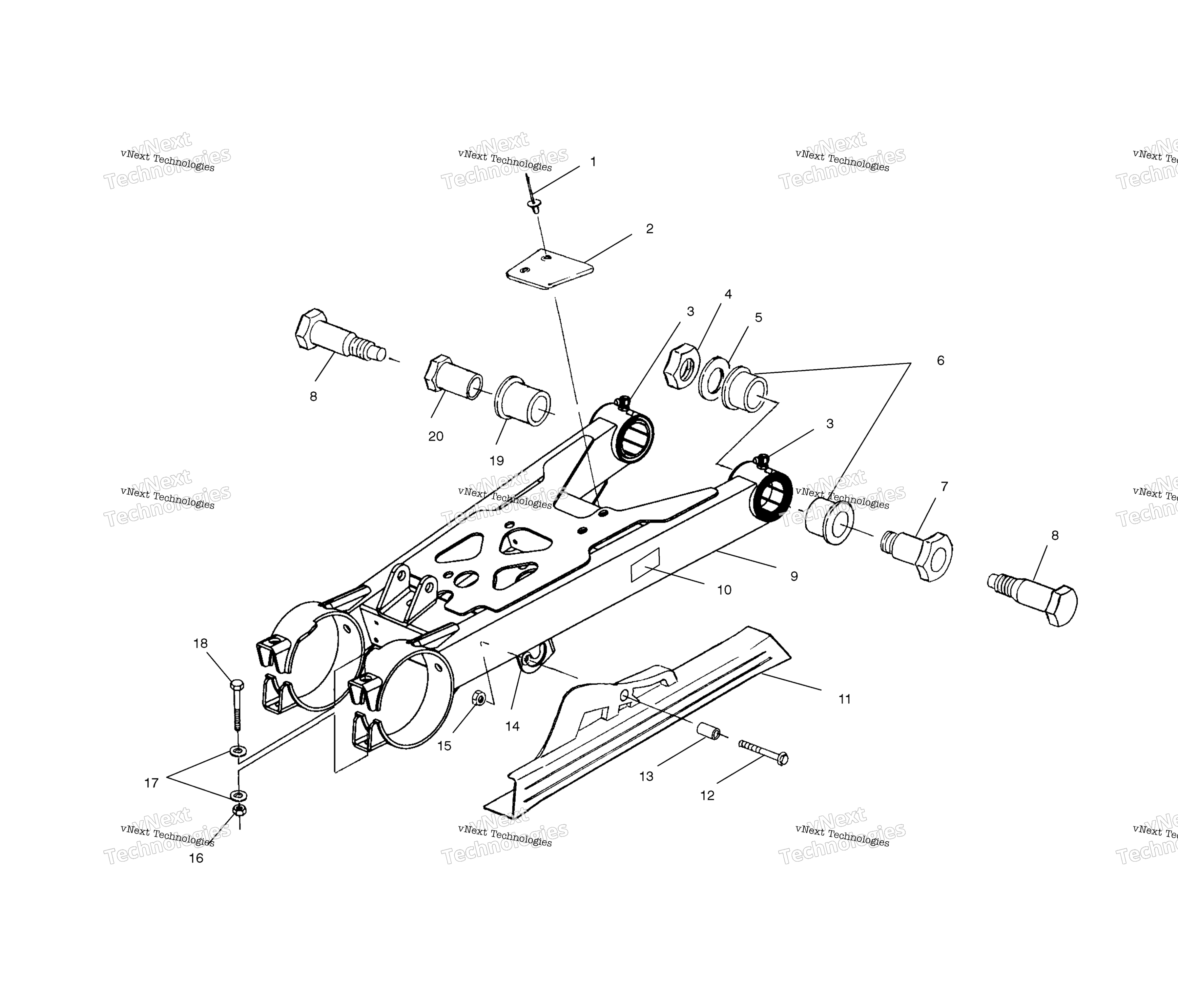 Swing Arm / Shock крепление A02ba25ca / Cb / Cd