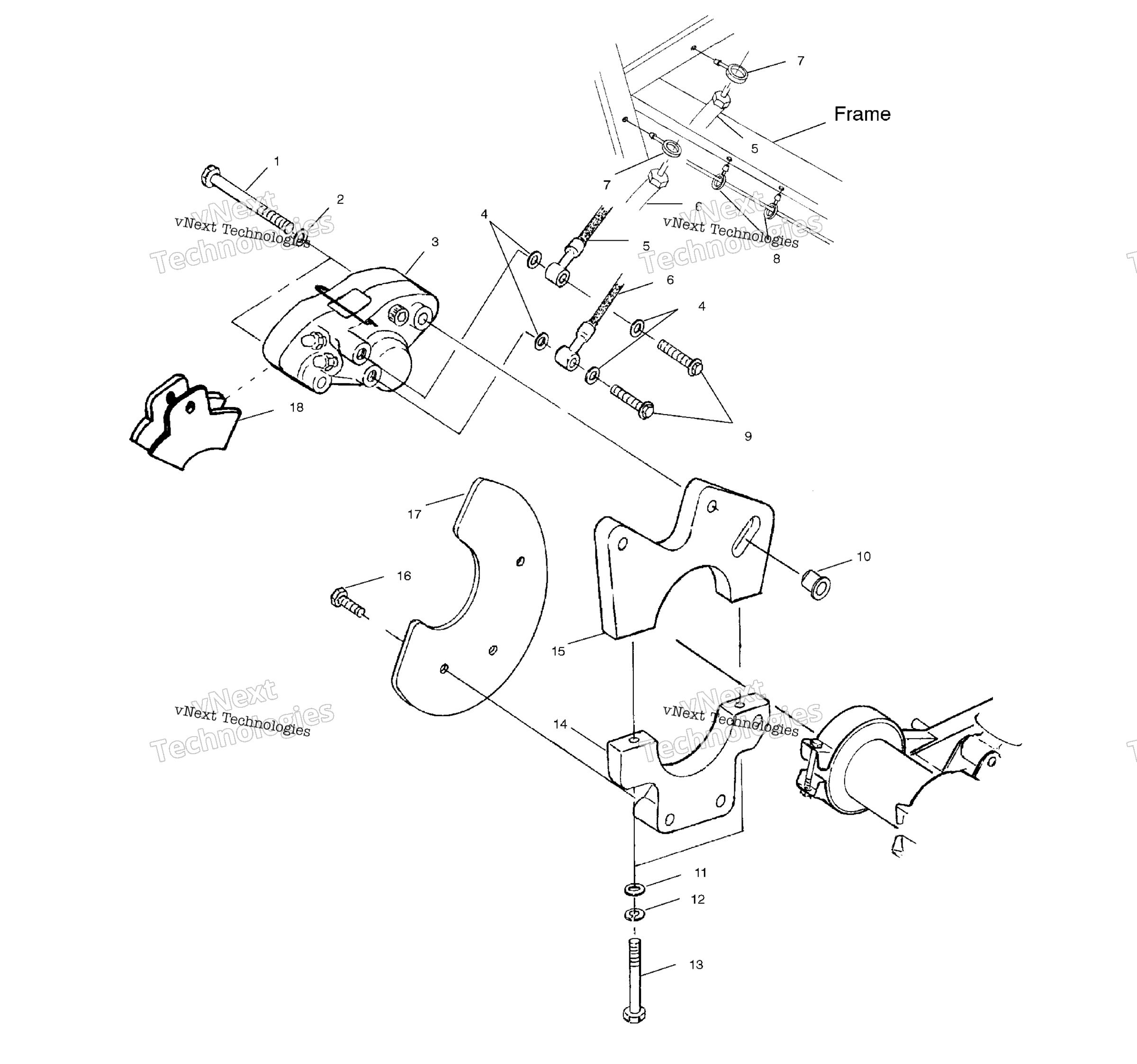 Задняя часть Caliper Mounting A02ba50aa/Ab