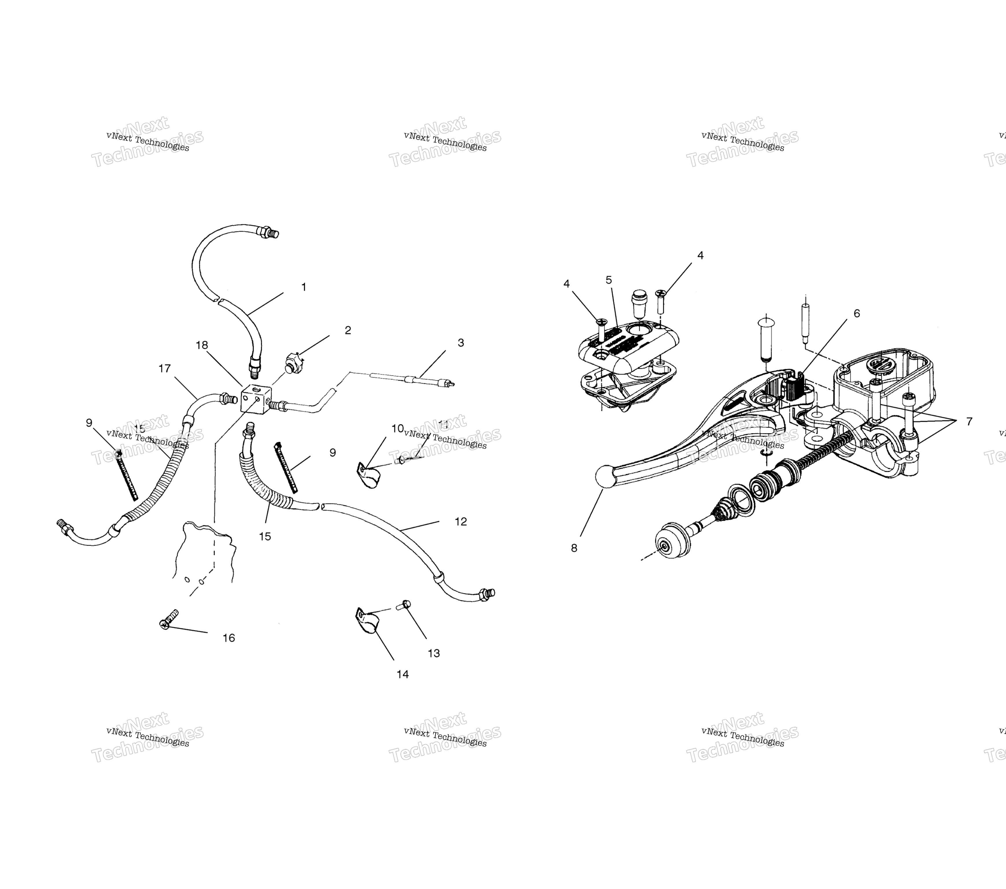 Органы управления Master Cylinder/Brake Line